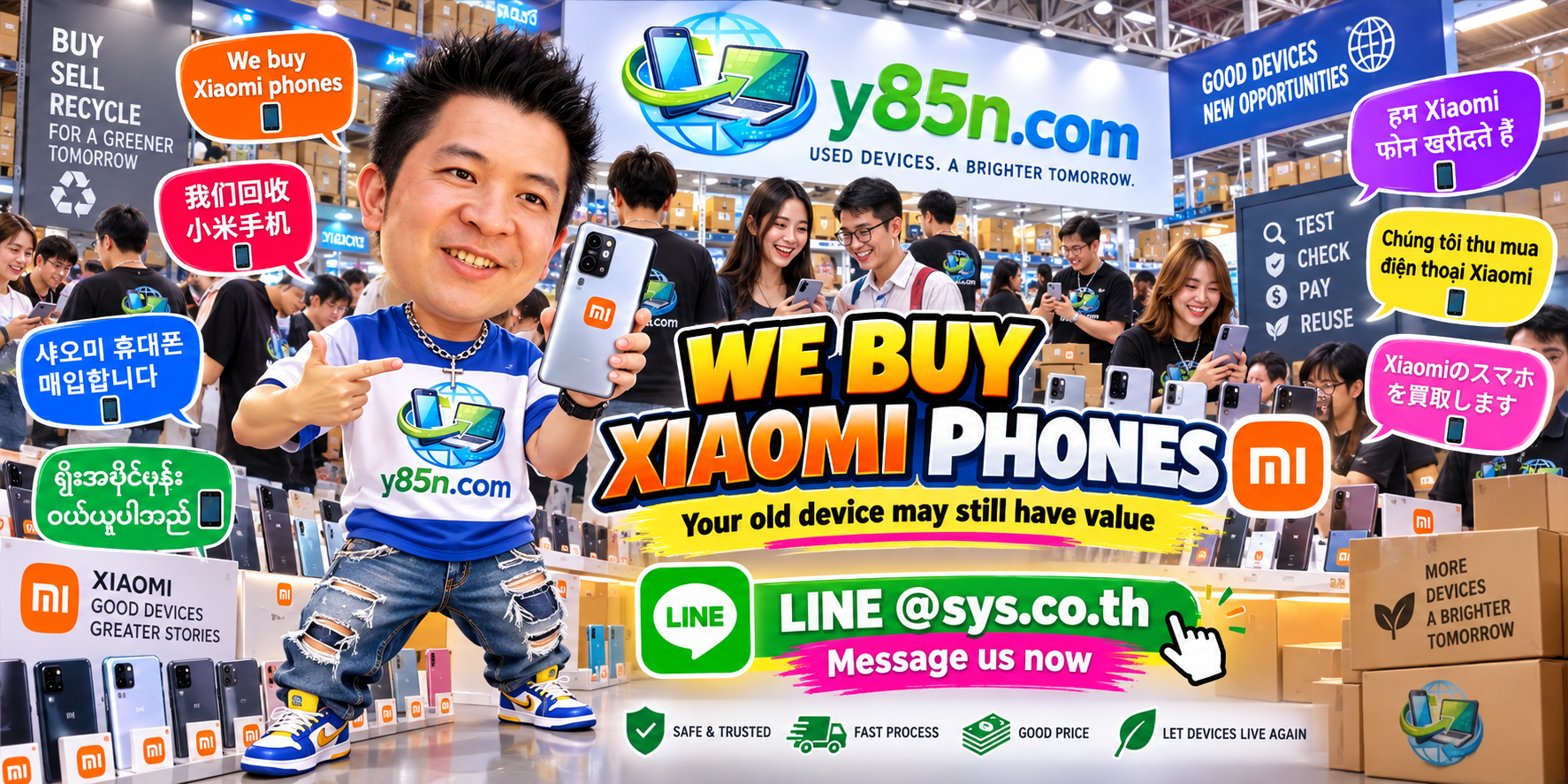Busy Y85N.com warehouse buying Xiaomi mobile phones in Thailand