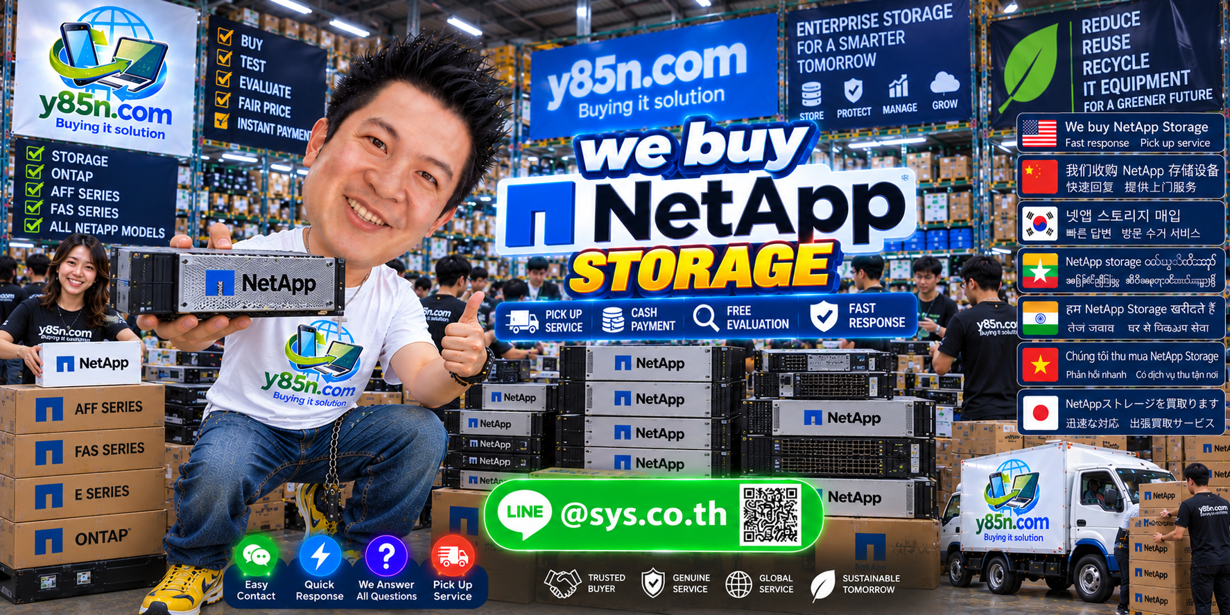 Contact Y85N.com for NetApp storage evaluation via LINE at sys.co.th
