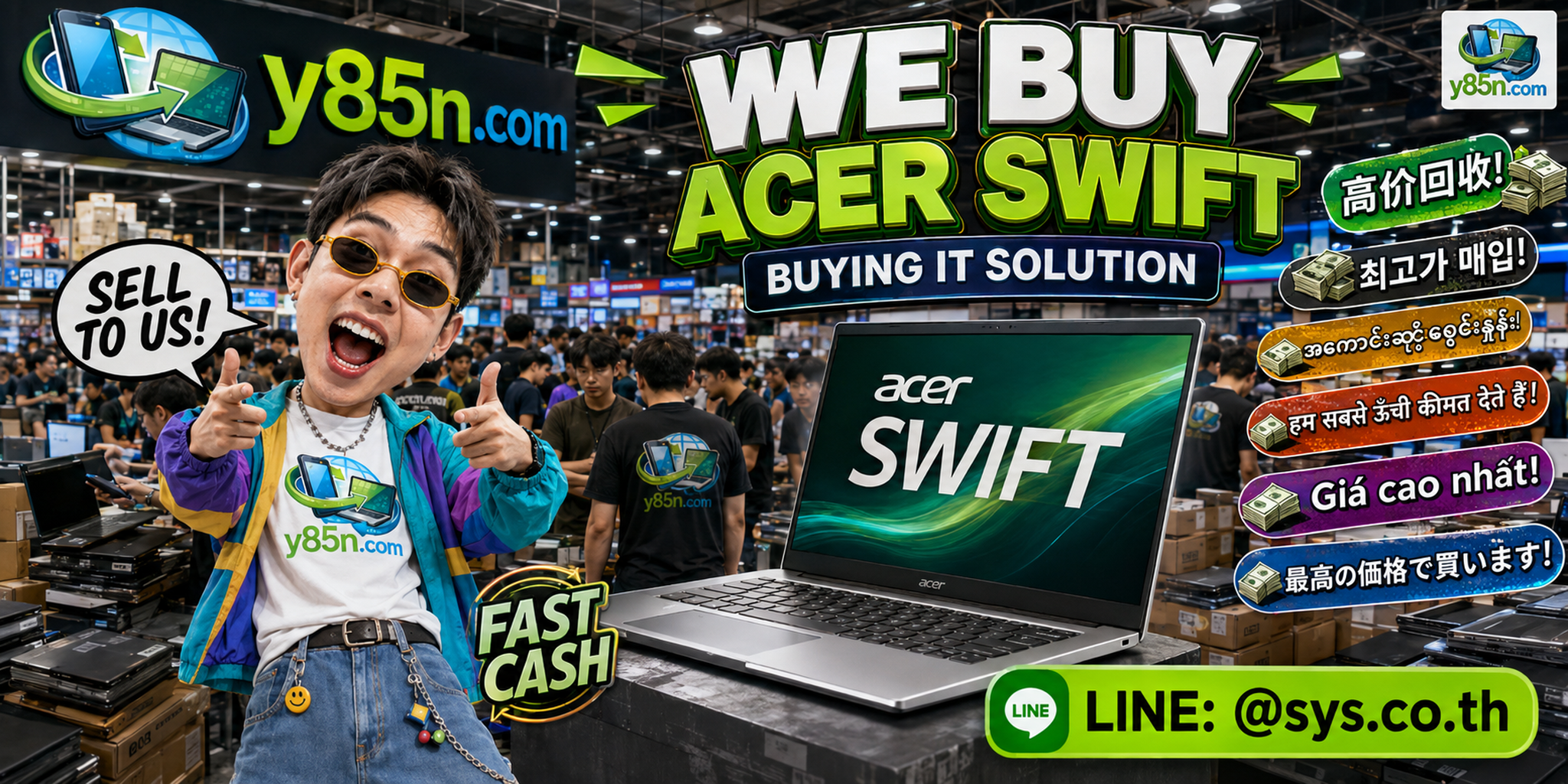 Acer Swift notebooks being evaluated at the Y85N.com IT warehouse