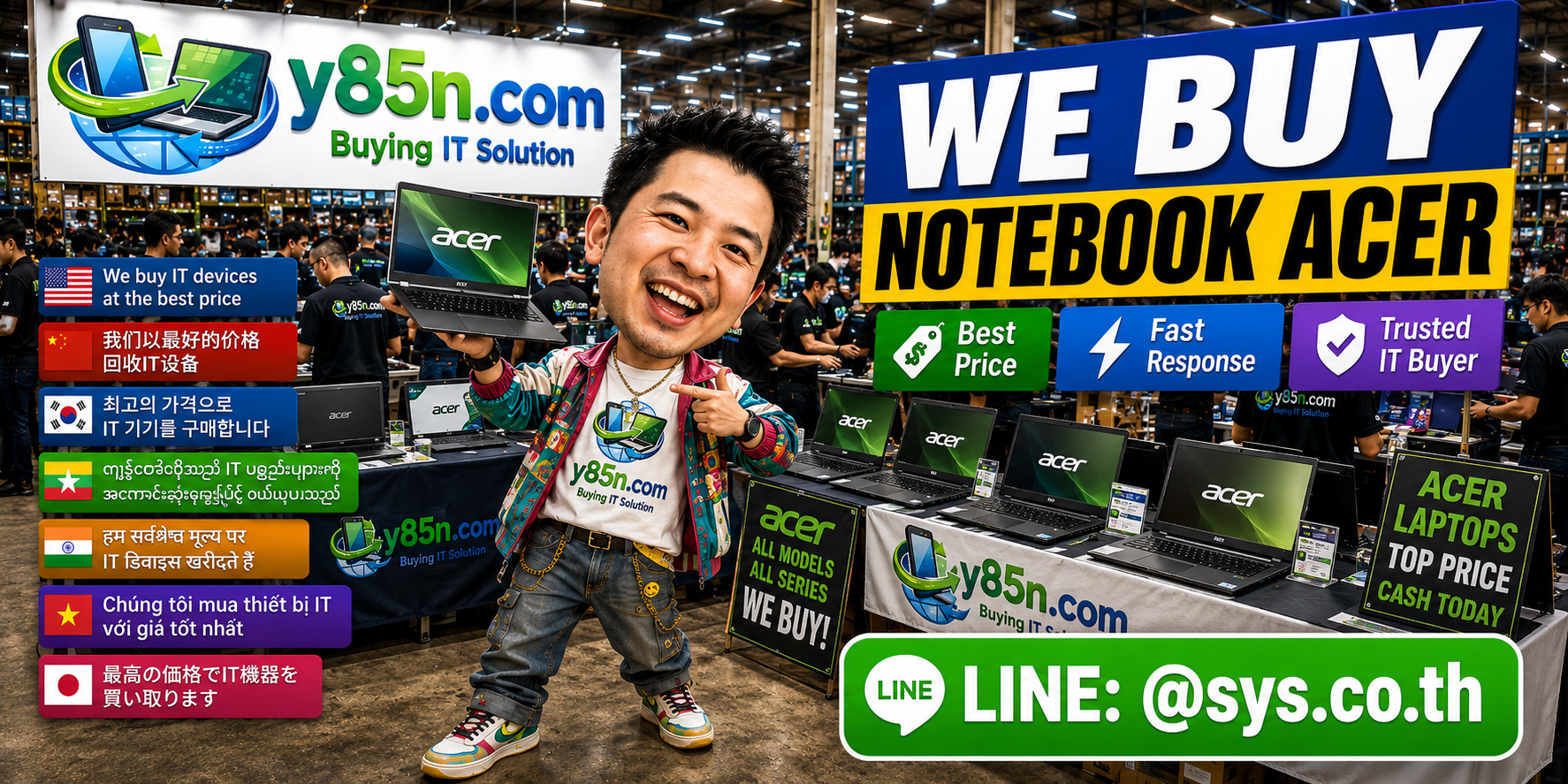 Y85N.com Acer notebook buying service with staff and products