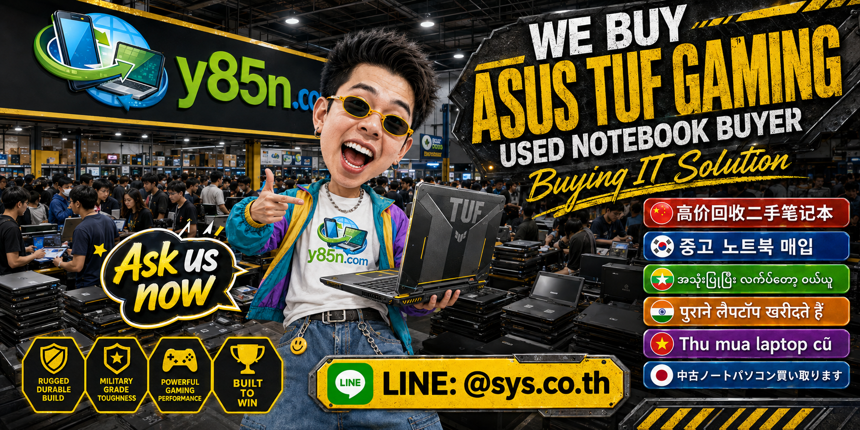 Y85N.com ASUS TUF Gaming notebook buying warehouse with international seller service