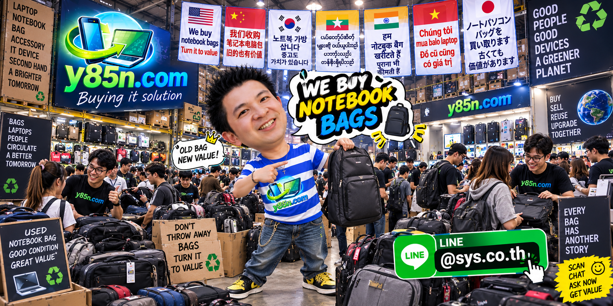 Busy Y85N.com notebook bag buying warehouse in Thailand