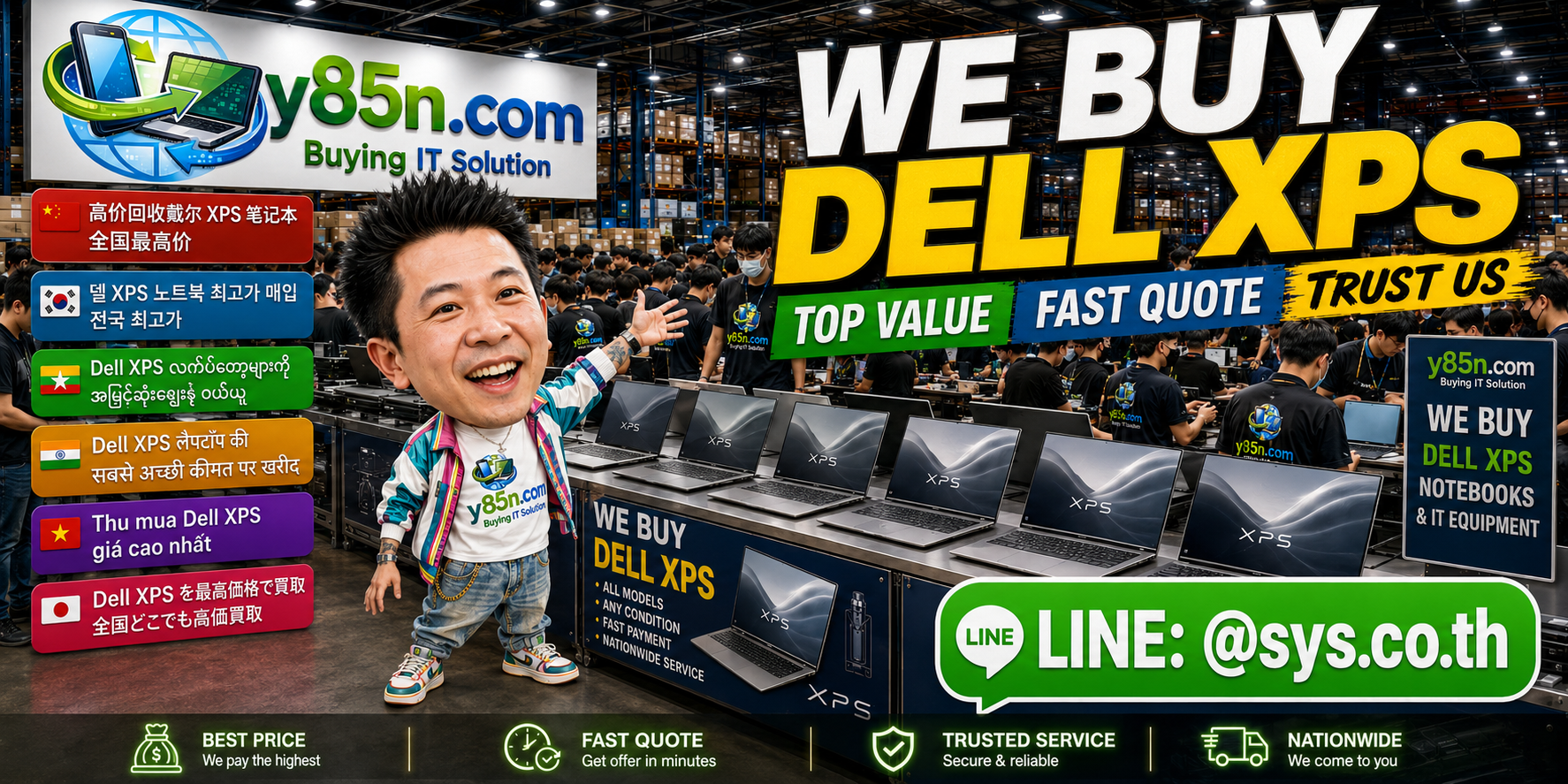 Busy Y85N.com warehouse buying Dell XPS notebooks across Thailand
