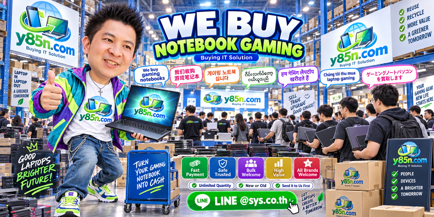 Y85N.com gaming notebook buying warehouse with international seller service