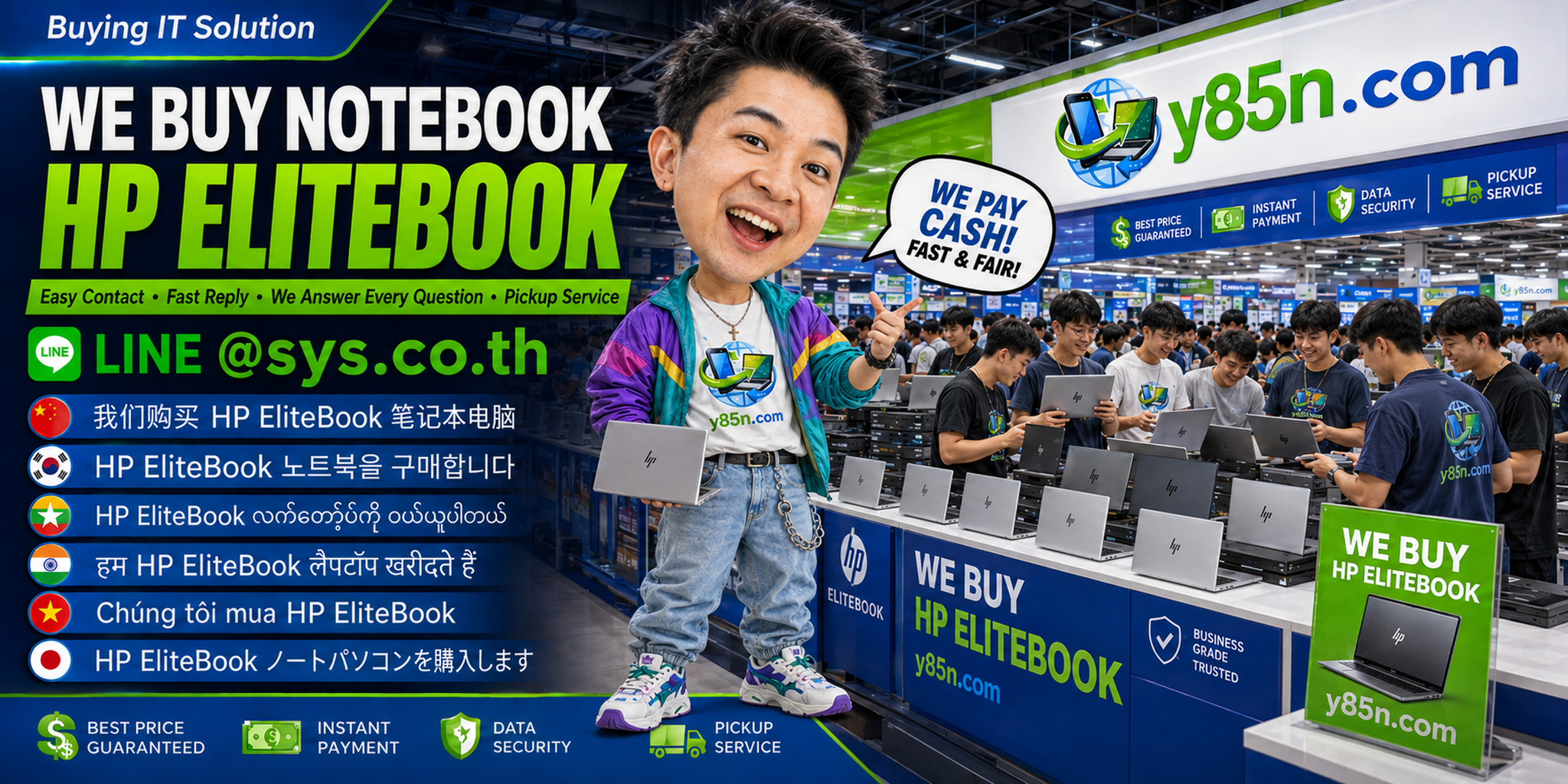 Contact Y85N.com to sell HP EliteBook notebooks via LINE sys.co.th