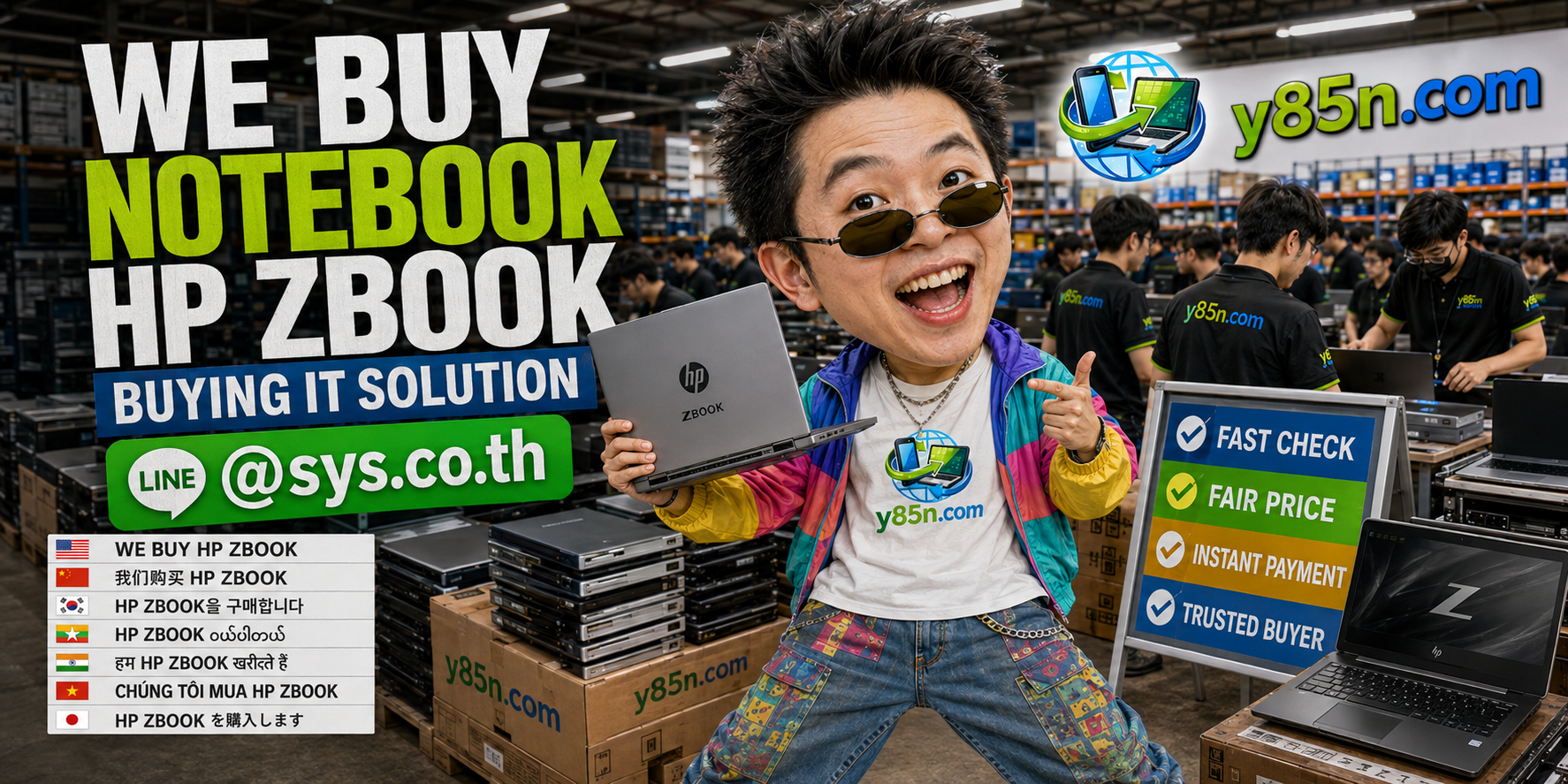 Y85N.com HP ZBook workstation buying and pickup service across Thailand