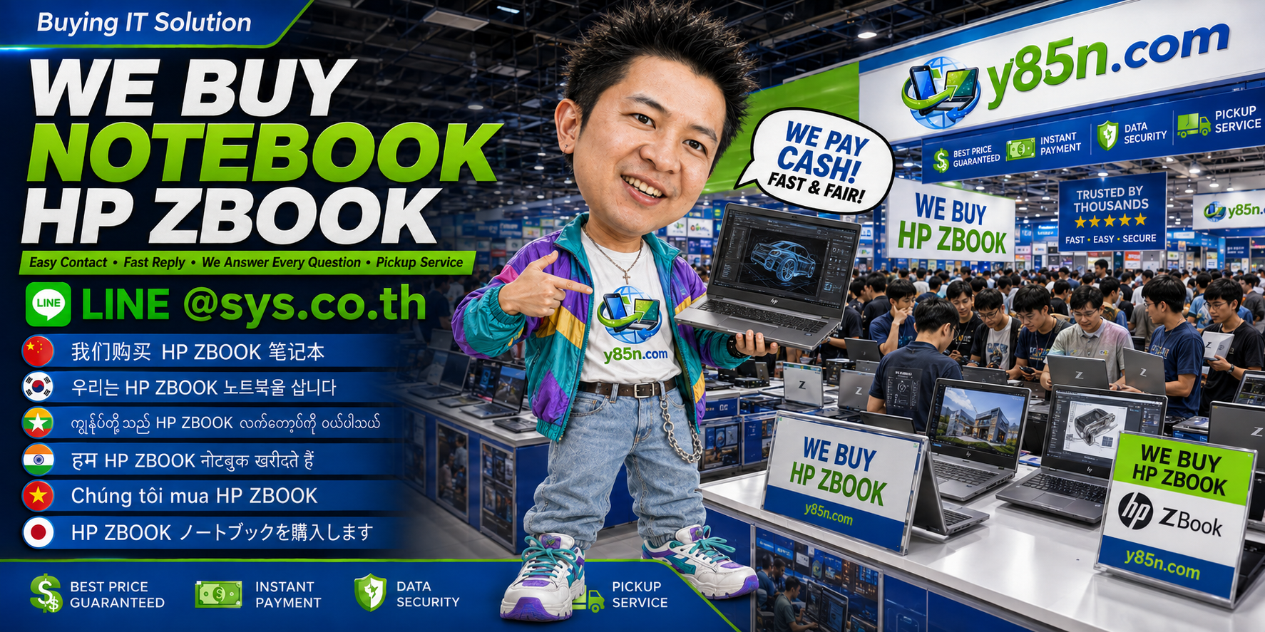 Contact Y85N.com on LINE for HP ZBook workstation evaluation in Thailand