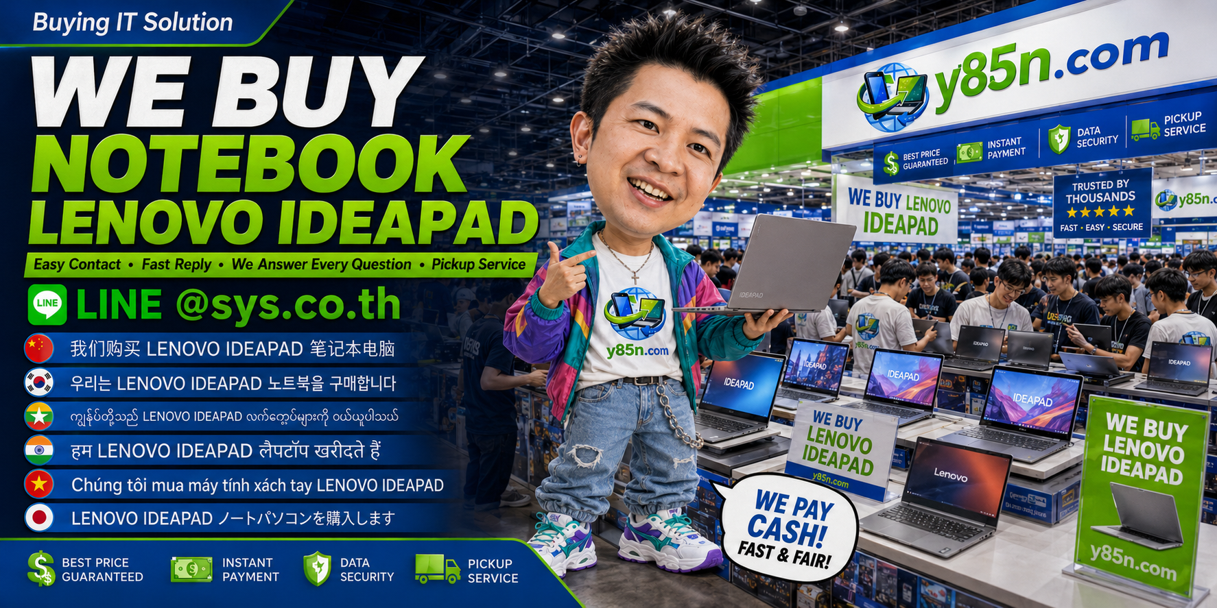 Y85N.com step by step workflow for selling Lenovo IdeaPad notebooks