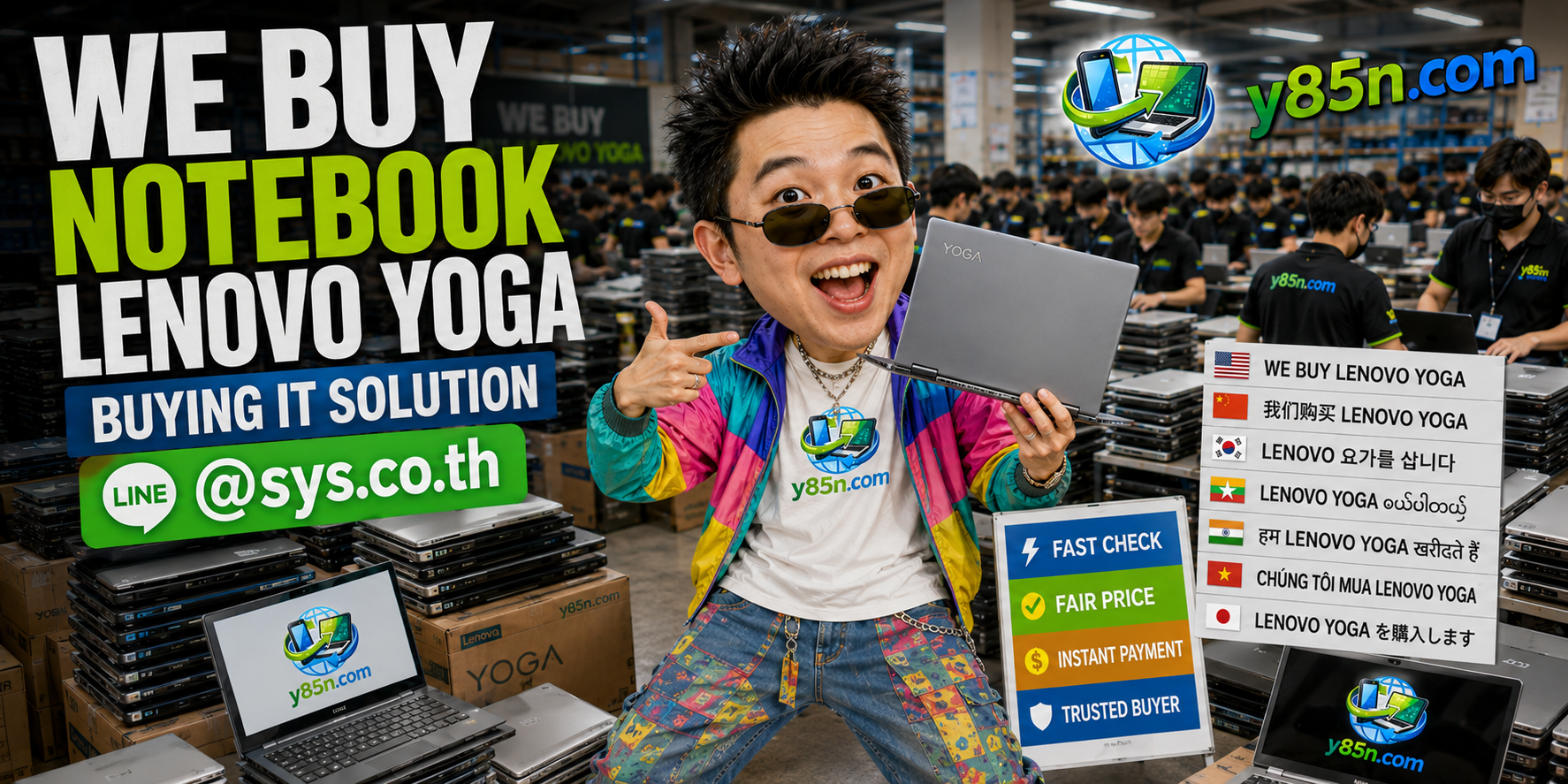 Y85N.com warehouse buying Lenovo Yoga notebooks with international seller support