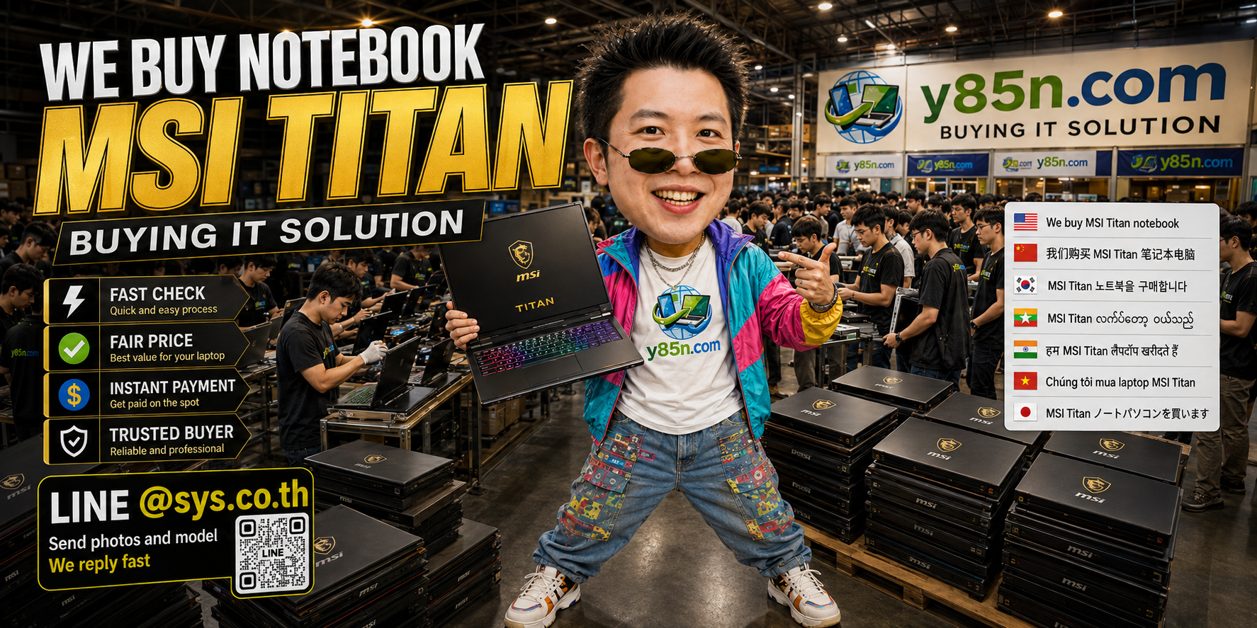 Y85N.com warehouse buying MSI Titan notebooks in Thailand