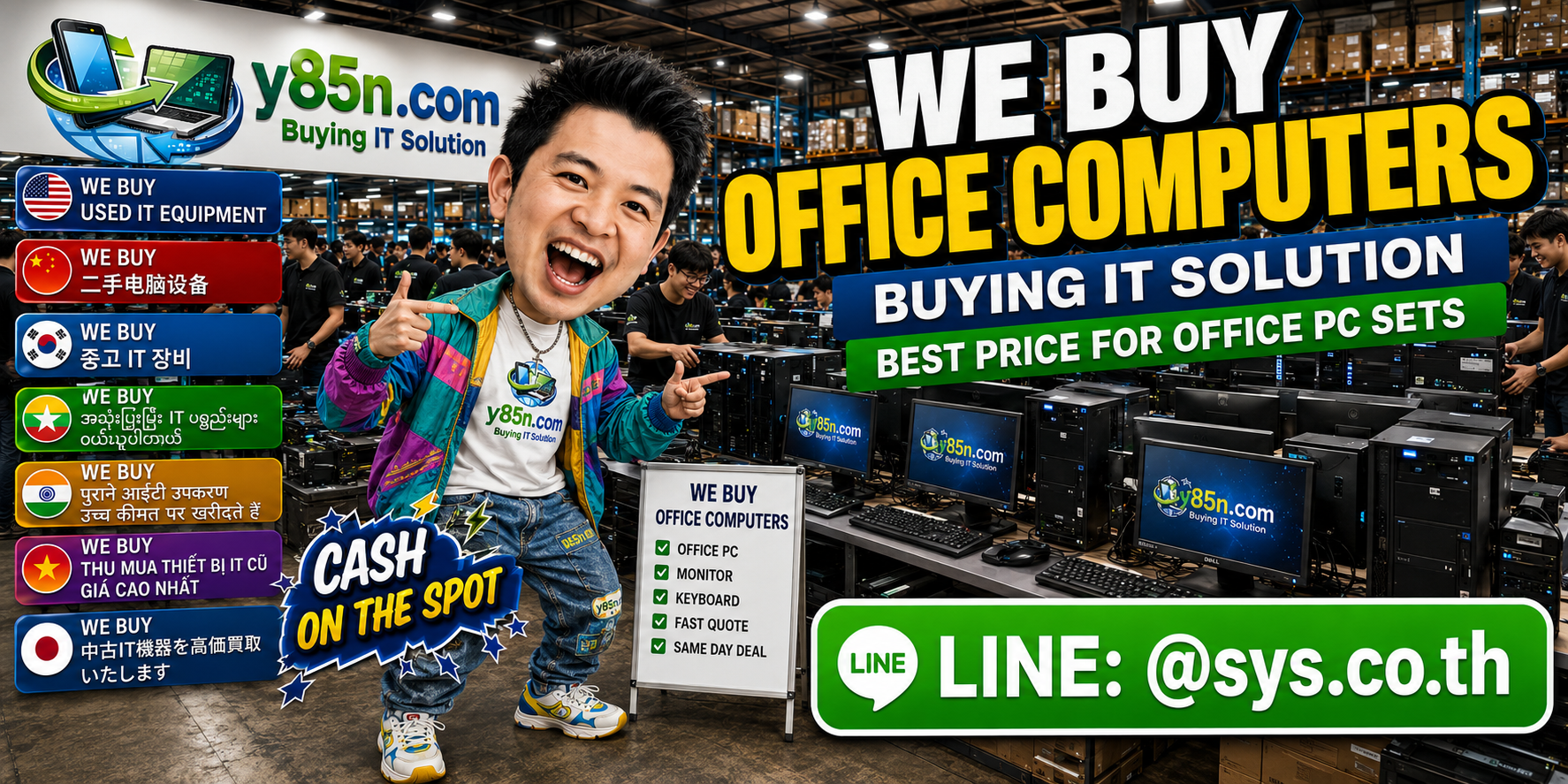Y85N.com warehouse buying office computers with international seller support