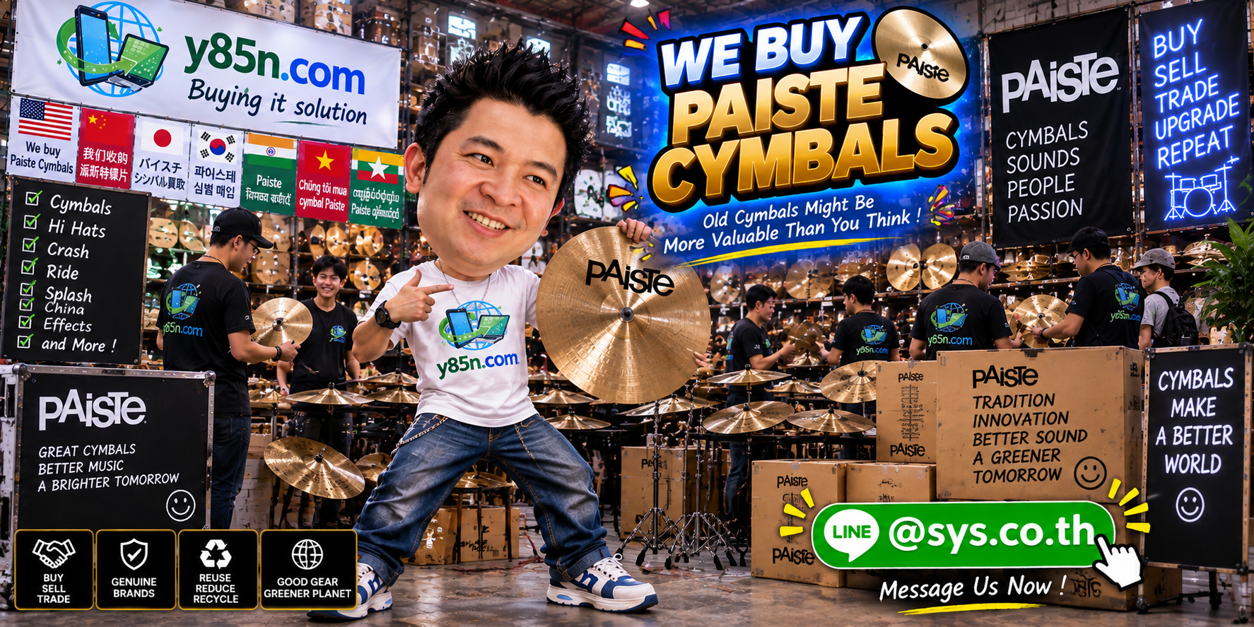 Y85N.com warehouse buying service promotional banner for sellers in Thailand