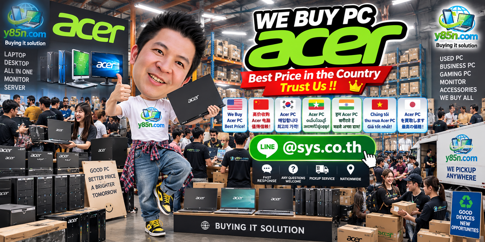 Y85N.com Acer PC buying warehouse with Acer desktop computers