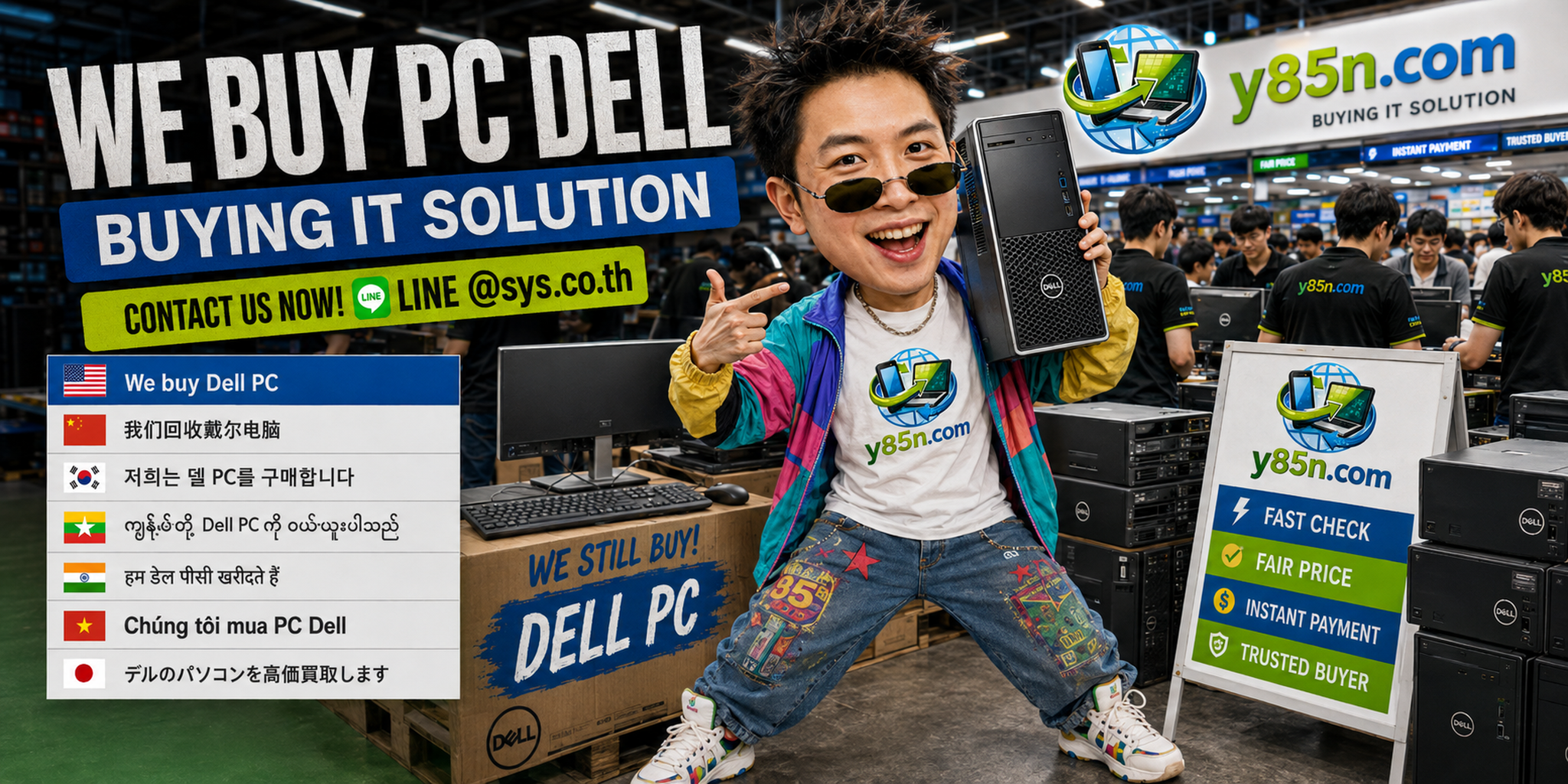 Y85N.com Dell PC buying warehouse in Thailand