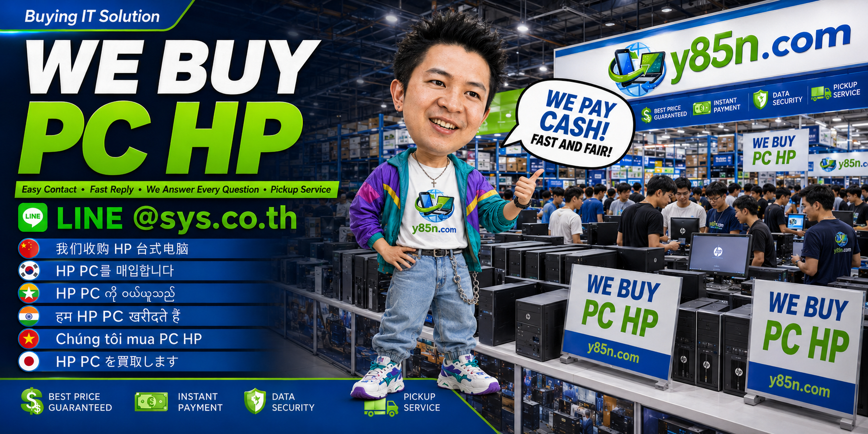 Y85N.com HP PC buying contact image with LINE sys.co.th