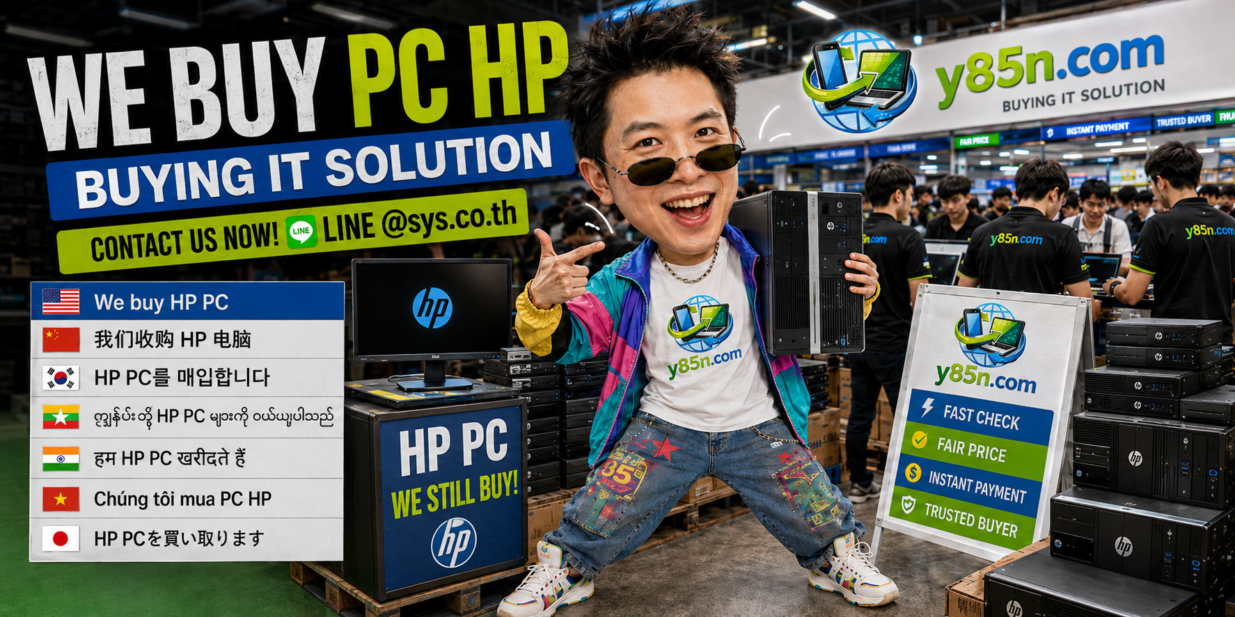 Y85N.com HP PC buying warehouse in Thailand