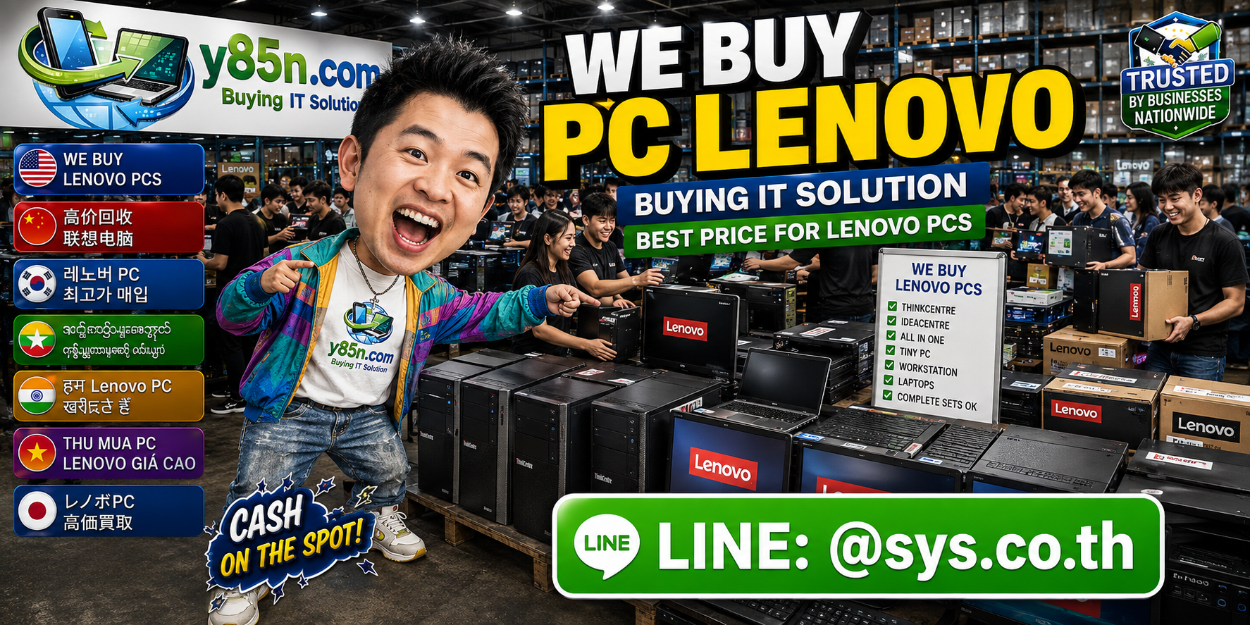 Y85N.com team reviewing Lenovo desktops and bulk computer lots