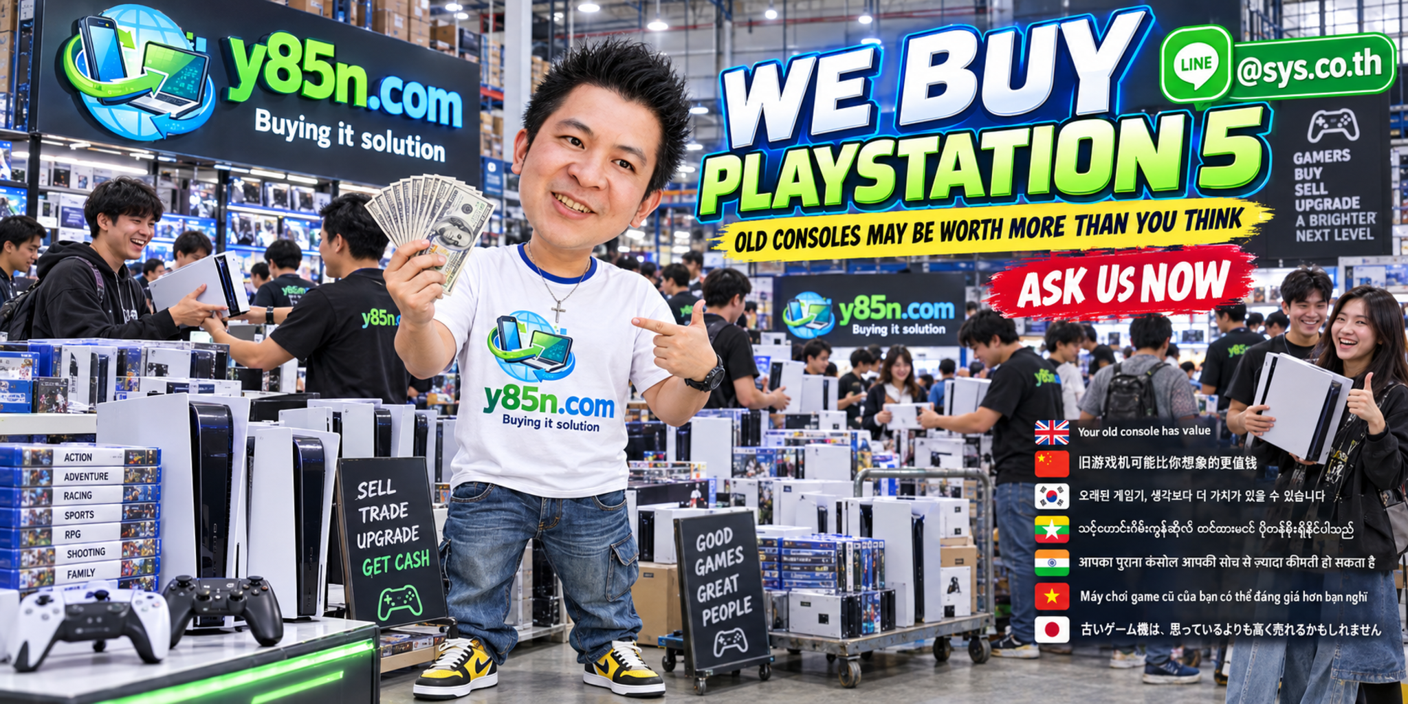 Busy Y85N.com PlayStation 5 buying warehouse in Thailand