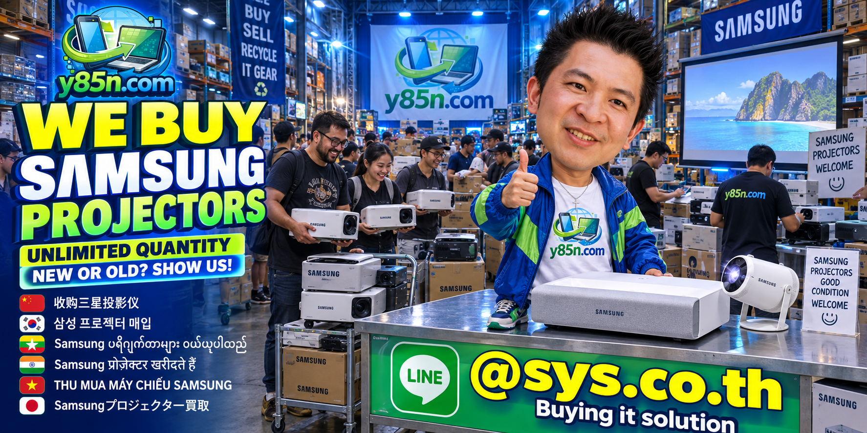 Y85N.com Samsung projector warehouse buying service