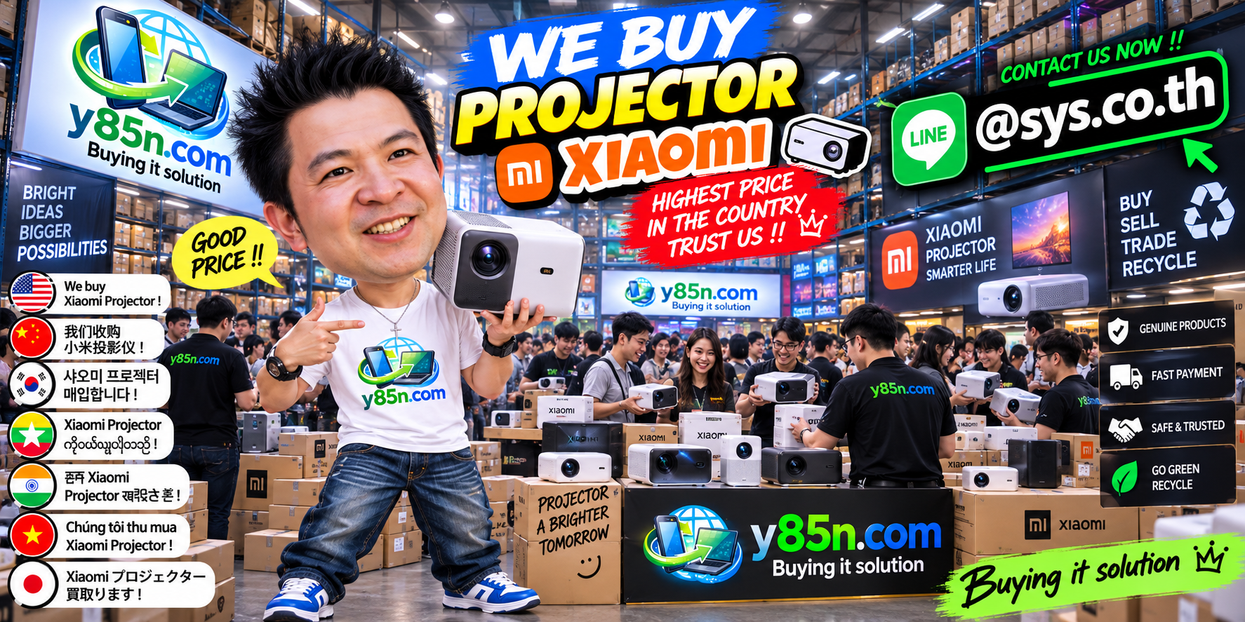 Y85N.com warehouse buying Xiaomi projectors and professional AV equipment