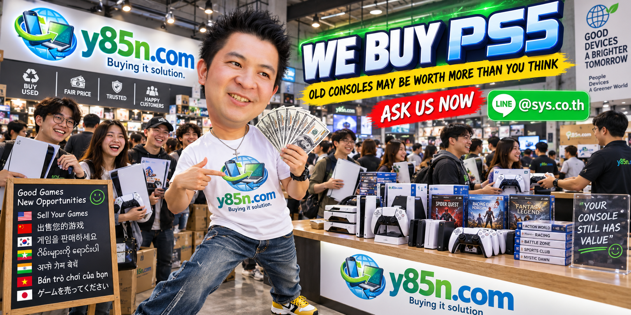 Busy Y85N.com PS5 buying warehouse in Thailand