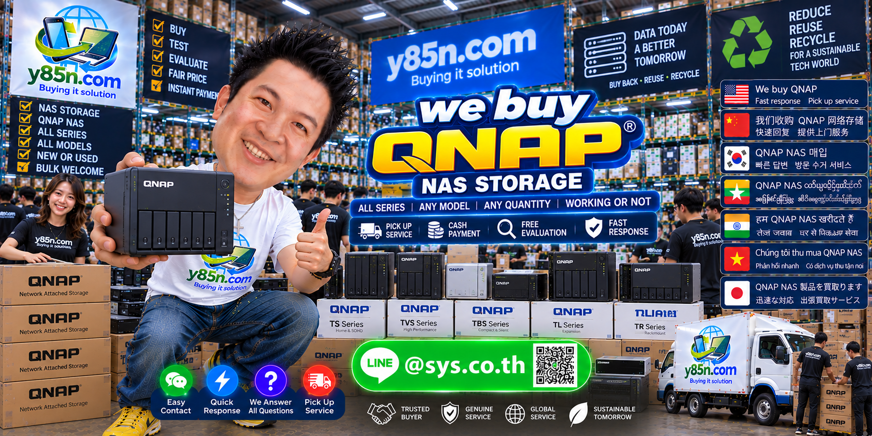 Y85N.com QNAP storage buying warehouse with NAS and accessories