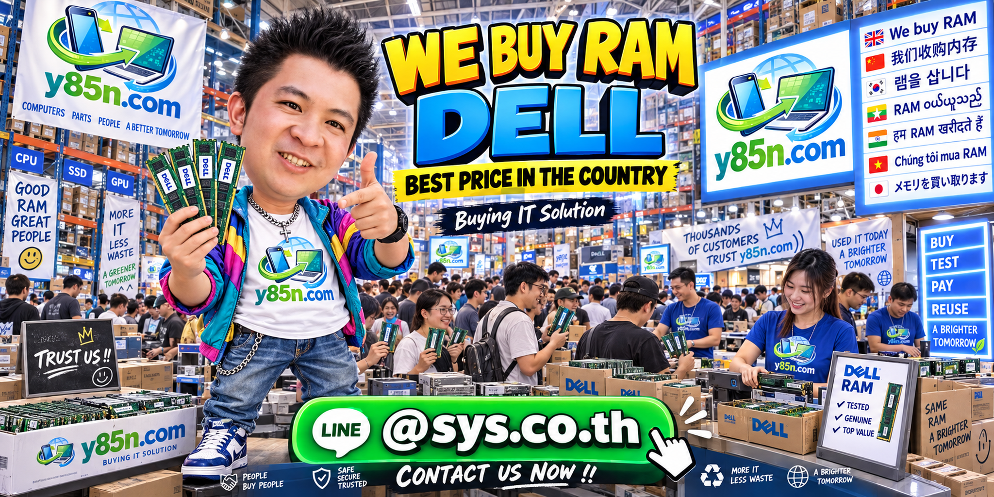 Y85N.com warehouse buying Dell RAM with international seller support in Thailand