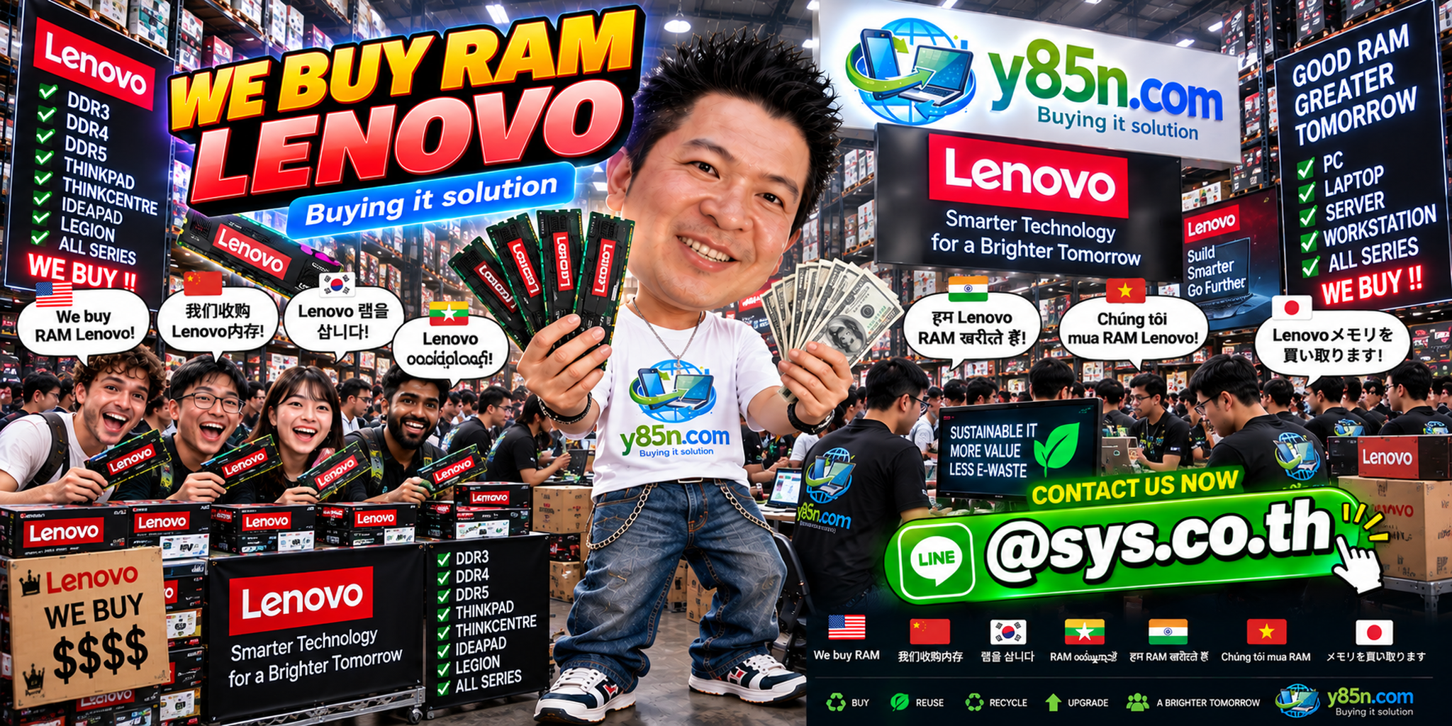 Y85N.com warehouse buying Lenovo RAM with international seller support in Thailand