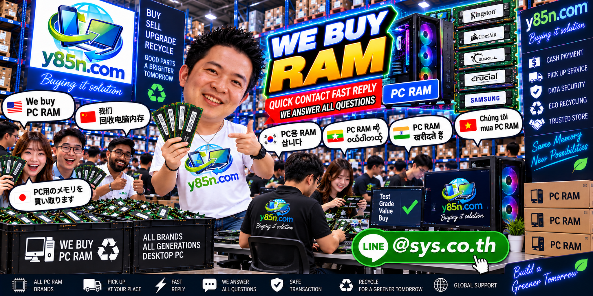 Y85N.com we buy RAM PC contact banner with LINE at sys.co.th