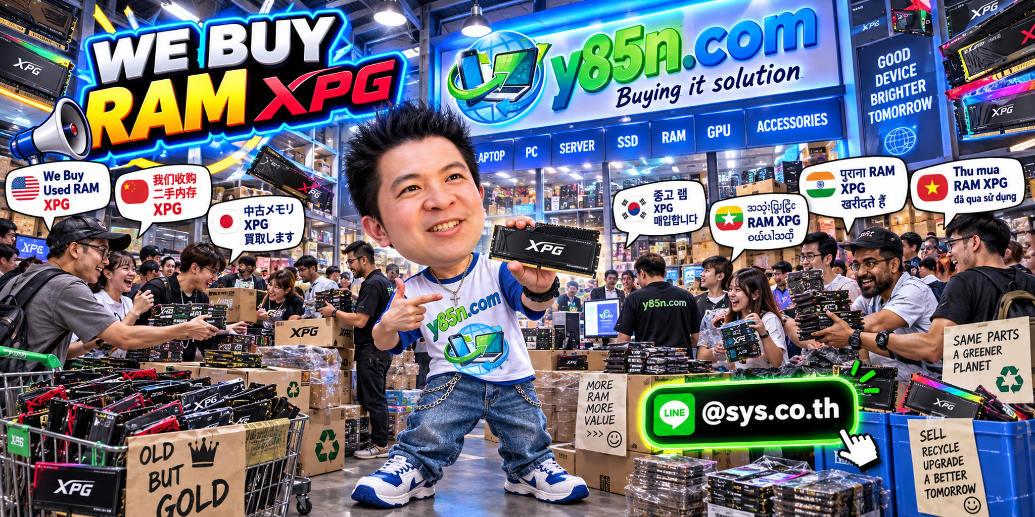 Busy Y85N.com warehouse buying XPG RAM and gaming memory in Thailand