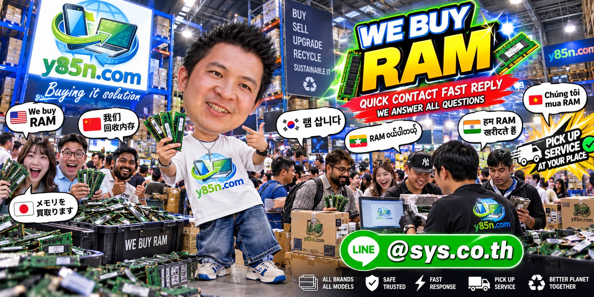 Y85N.com we buy RAM contact banner with LINE at sys.co.th for Thailand sellers