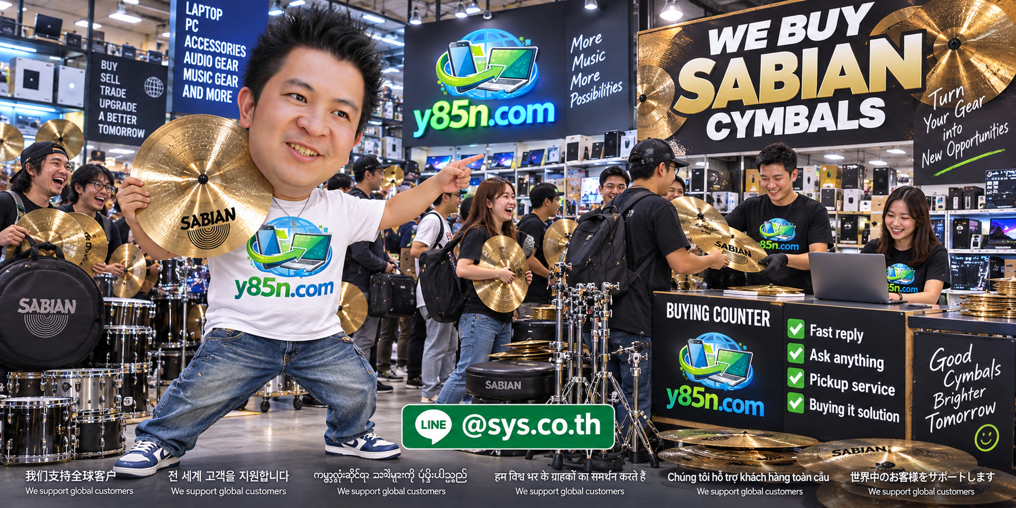 Y85N.com SABIAN cymbal buying contact and LINE information