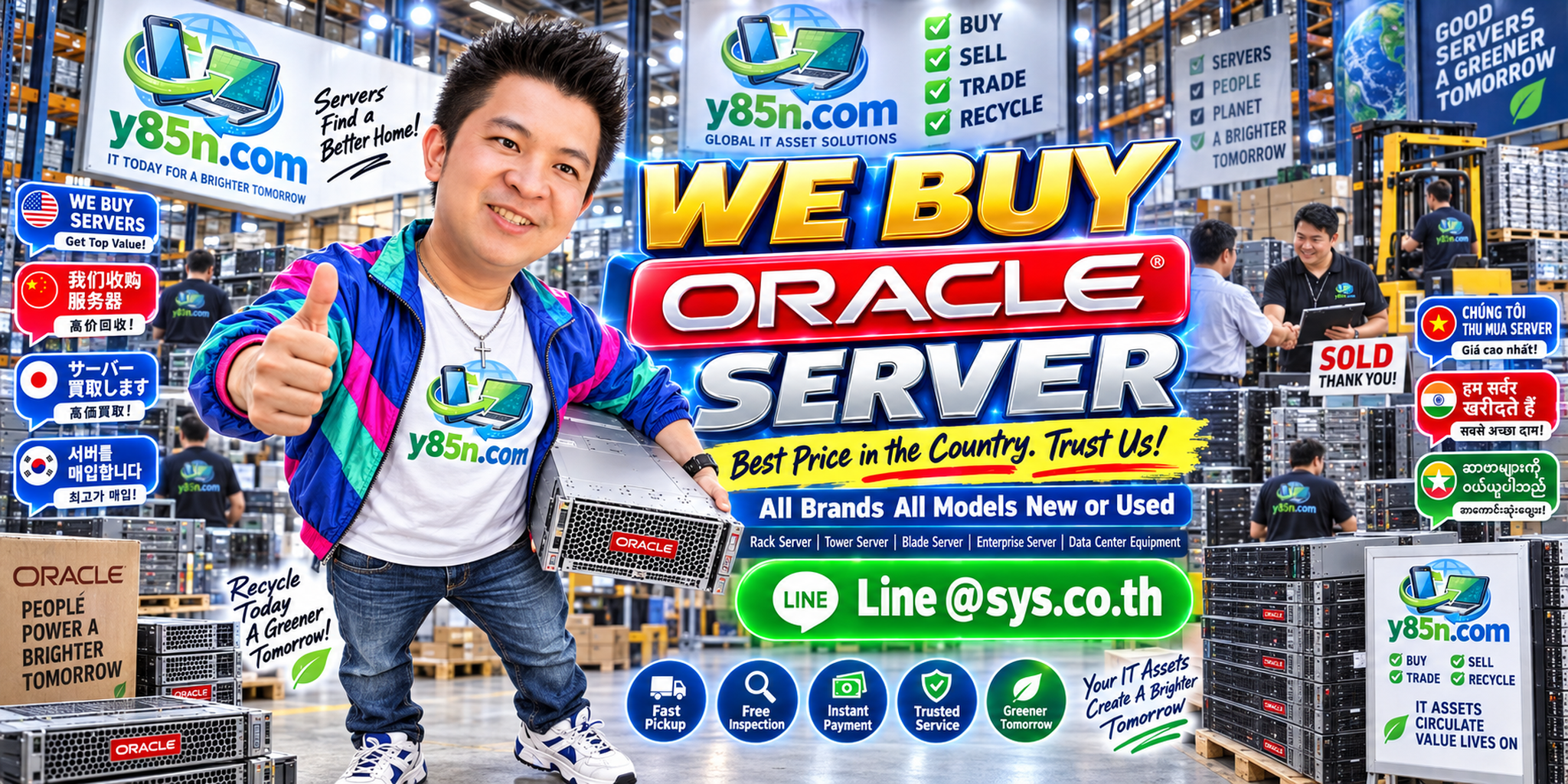 Y85N.com Oracle Server warehouse buying used enterprise server equipment with international seller support