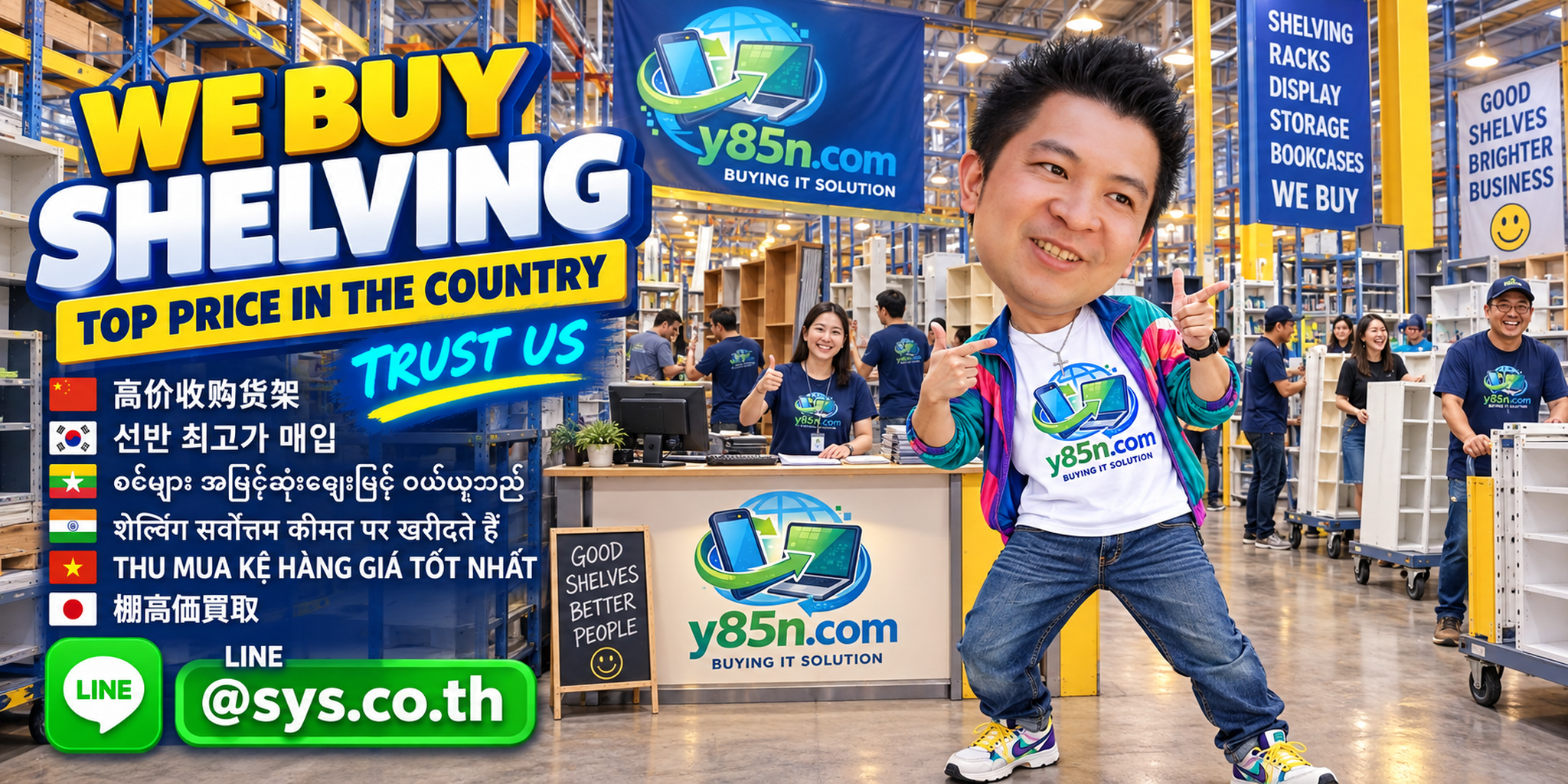 Y85N.com shelving buying warehouse with international seller service