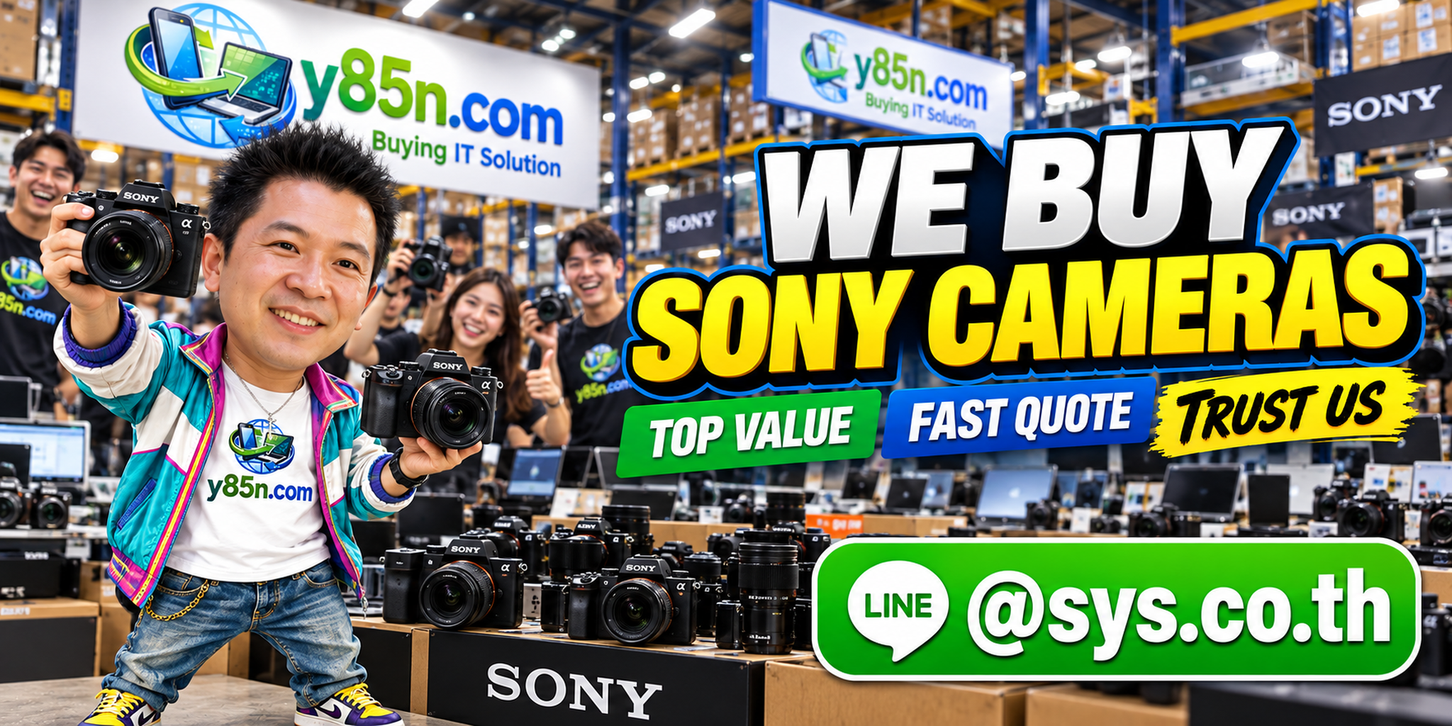 Busy Y85N.com camera warehouse buying Sony cameras in Thailand