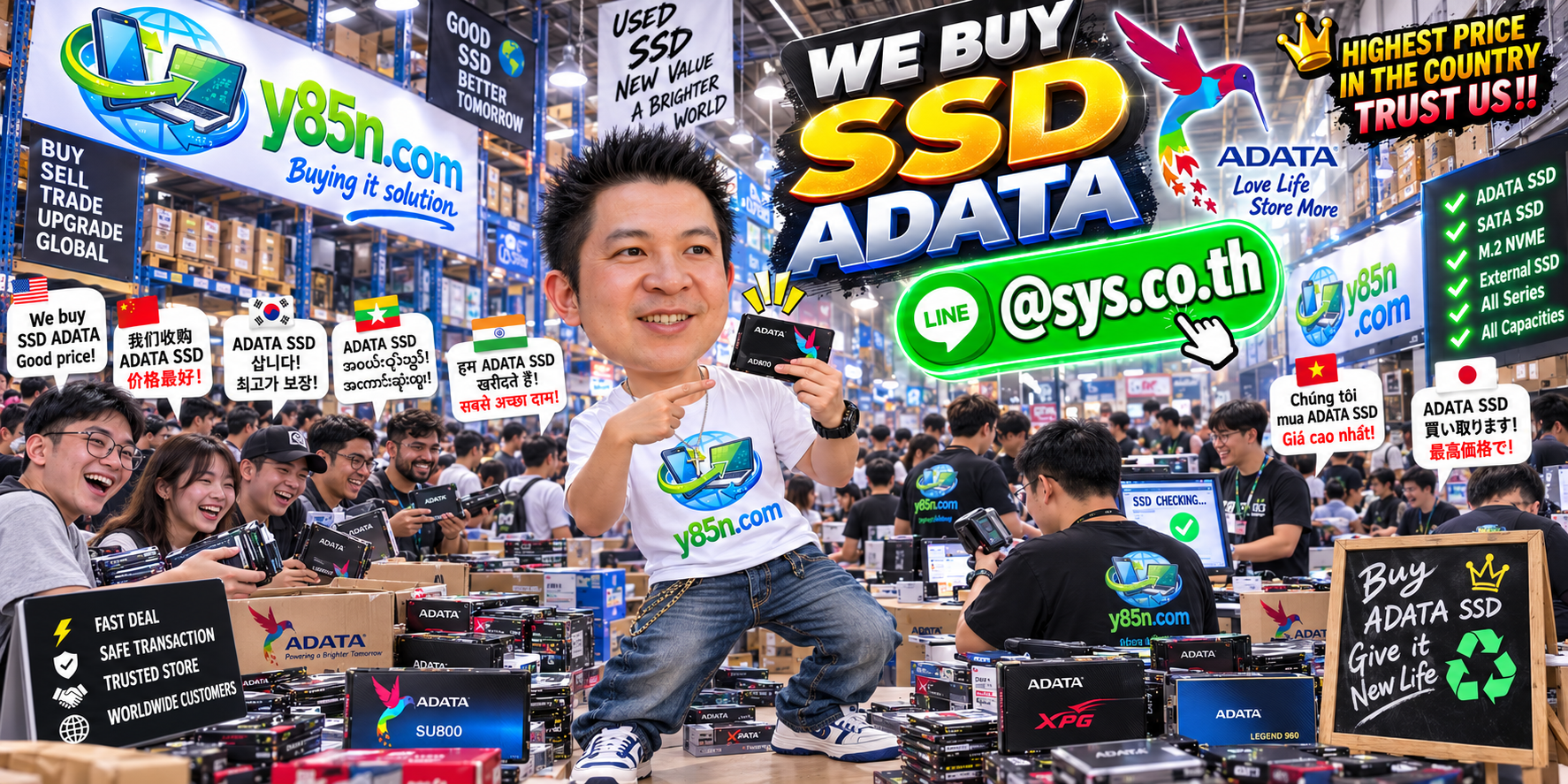 Y85N.com ADATA SSD buying warehouse in Thailand