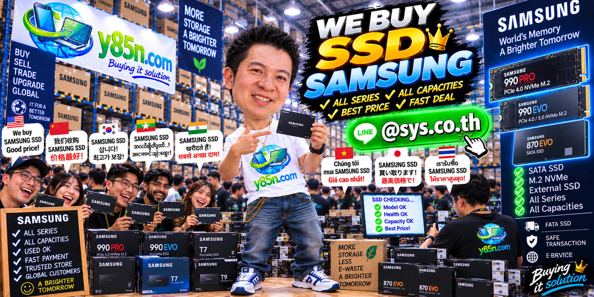 Y85N.com buys used Samsung SSDs across Thailand
