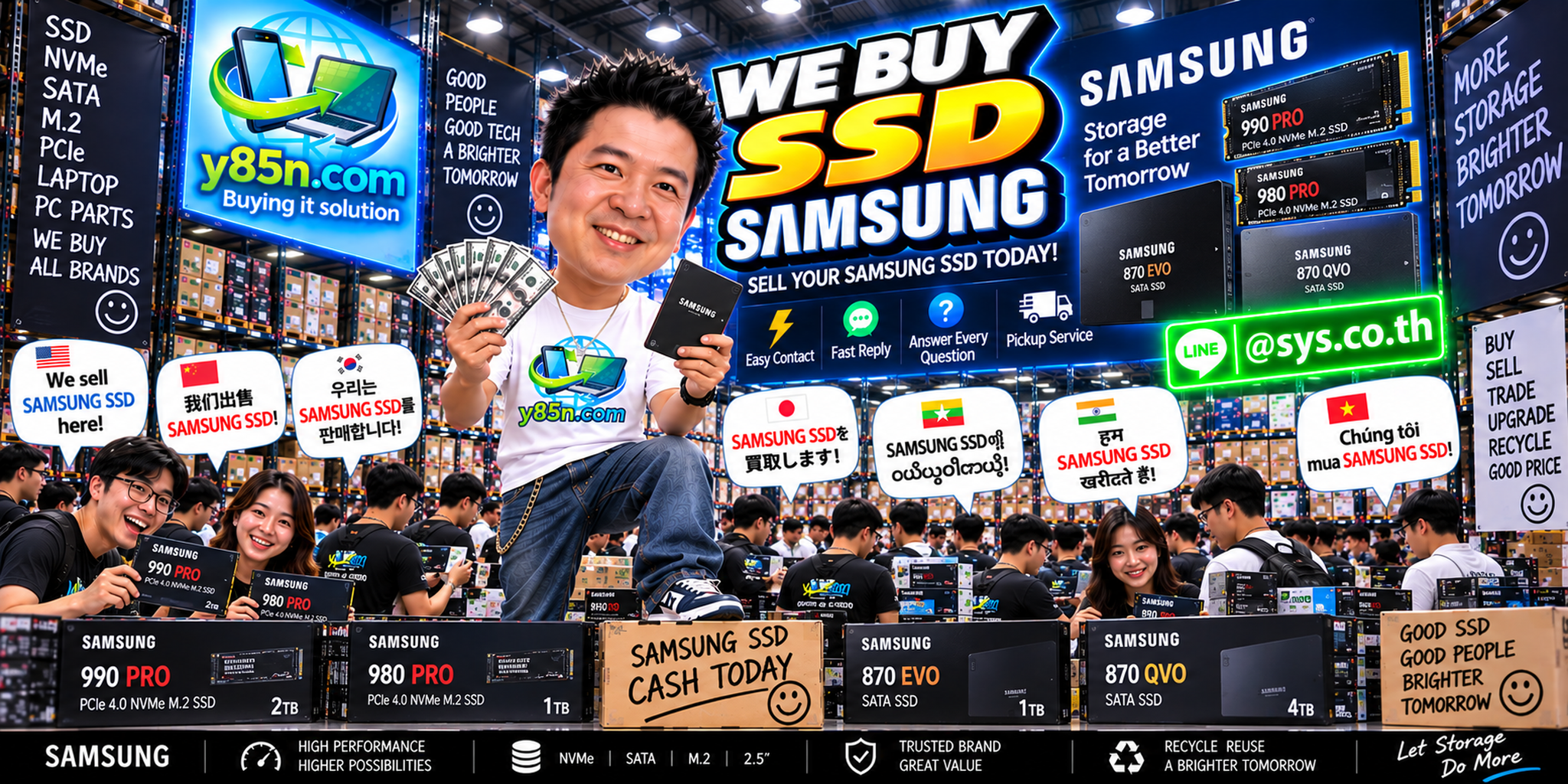 Contact Y85N.com by LINE for Samsung SSD evaluation