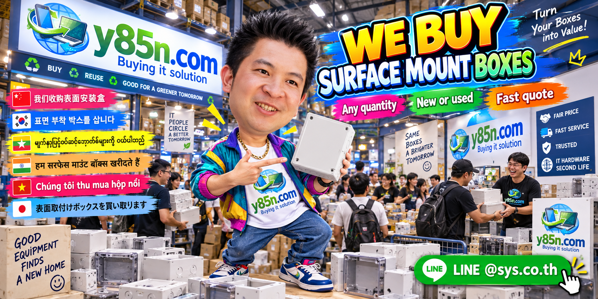 Y85N.com surface mount box buyers handling bulk surplus inventory