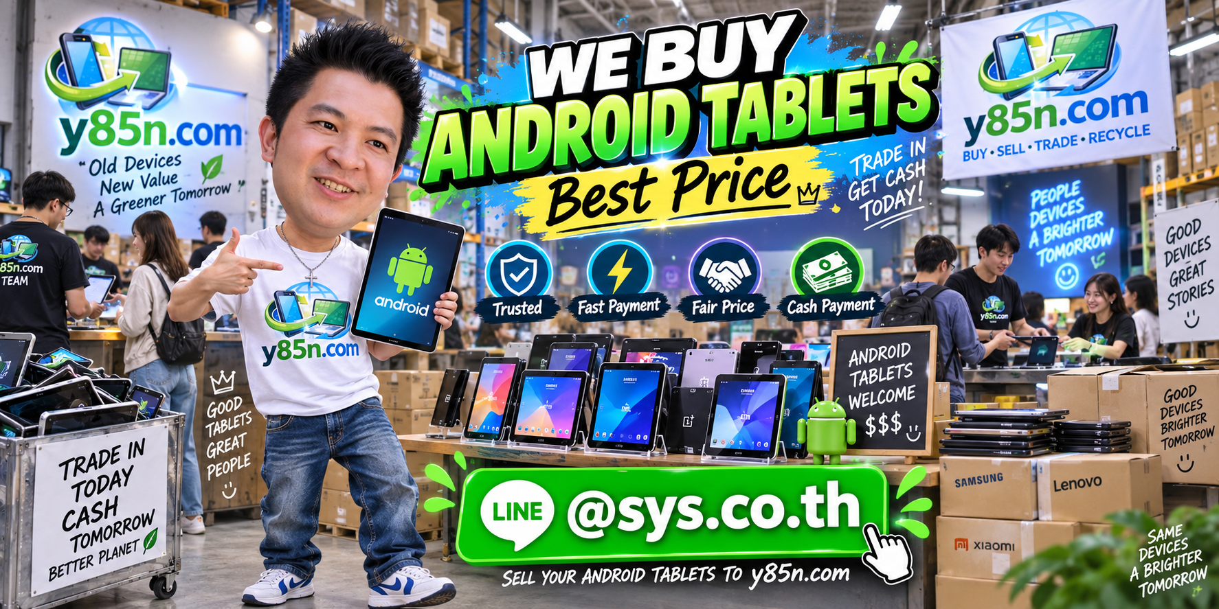 Y85N.com Android tablet buying warehouse in Thailand
