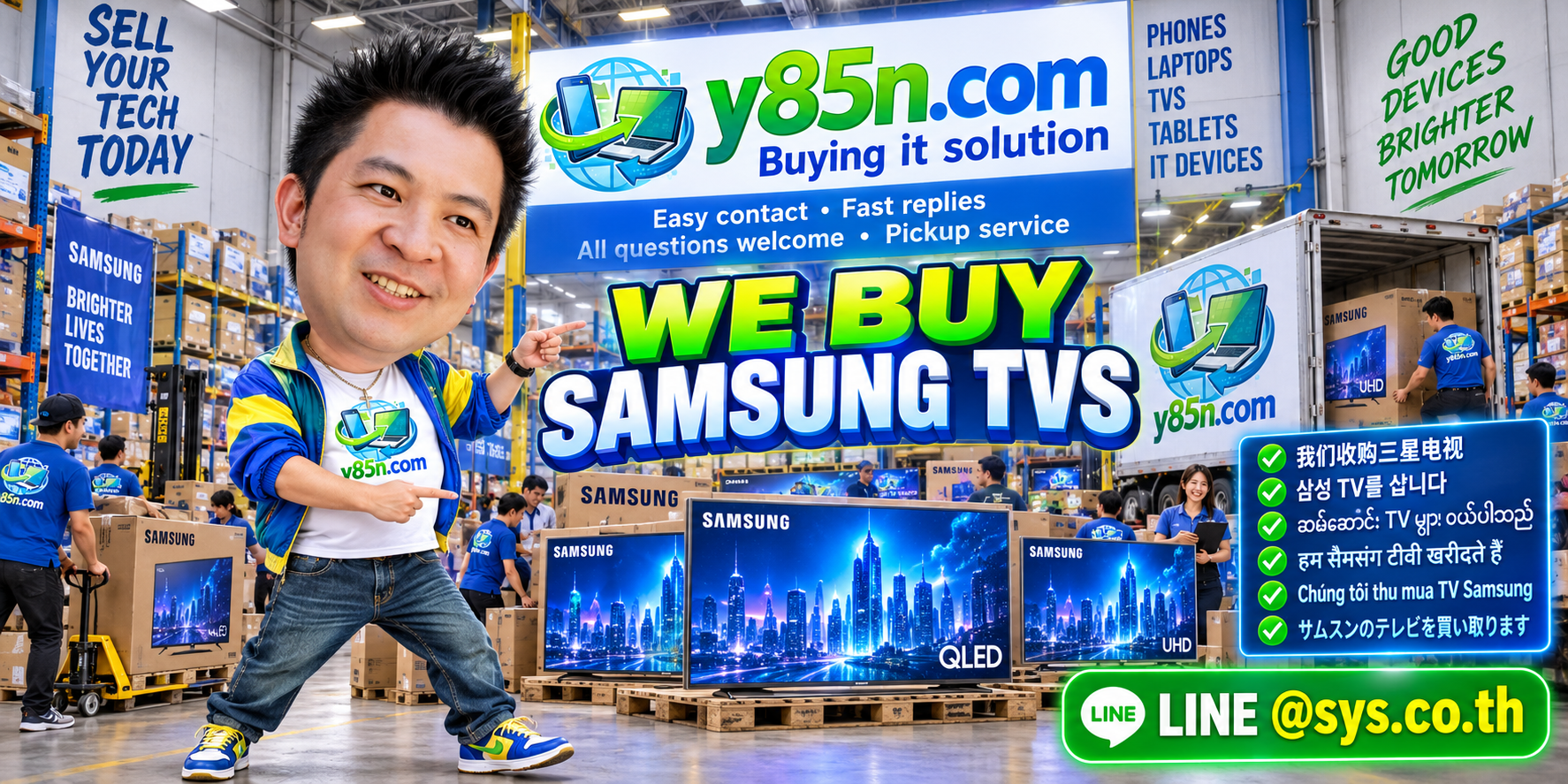 Y85N.com Samsung TV buying contact visual