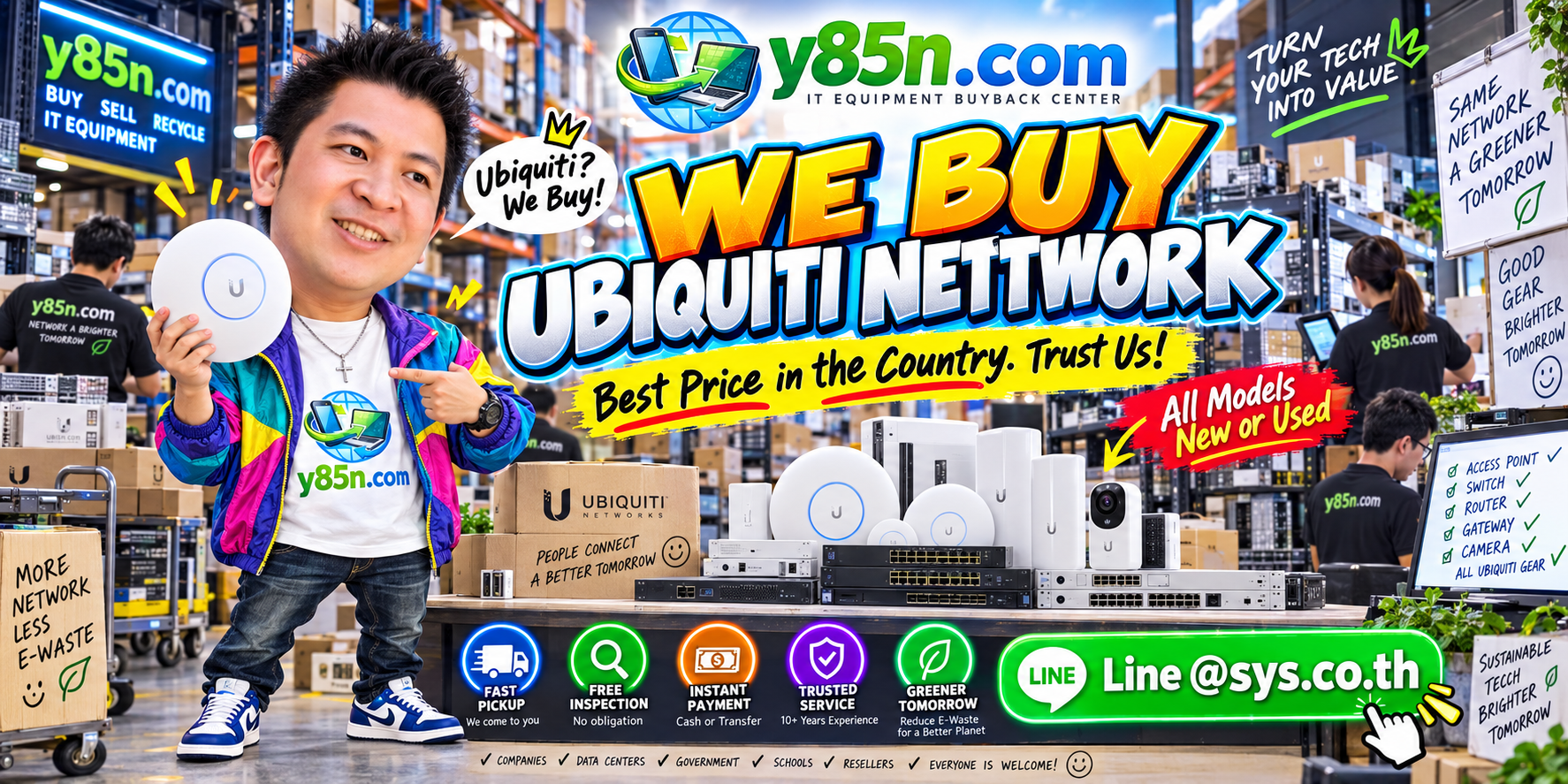 Y85N.com warehouse buying Ubiquiti network equipment in Thailand