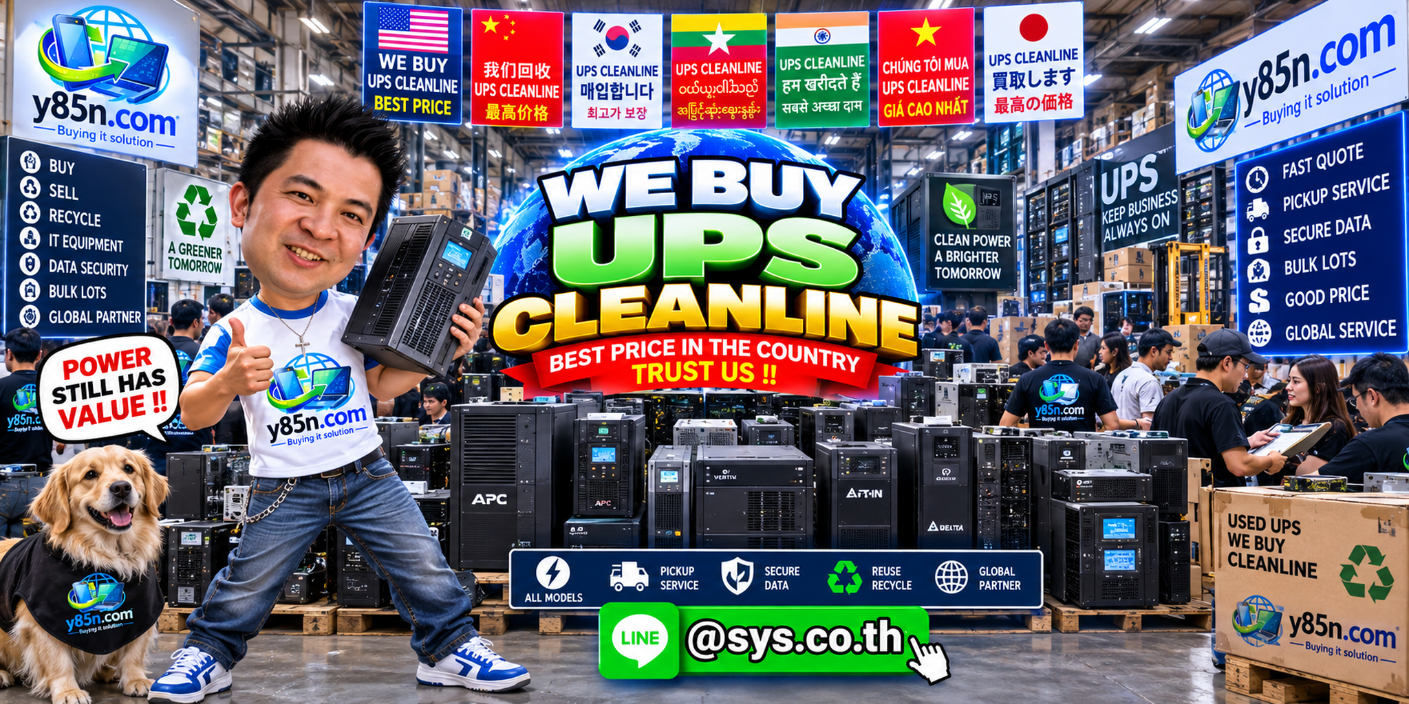 Y85N.com final call to sell used Cleanline UPS equipment