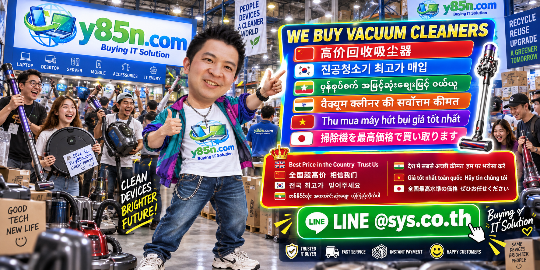 Y85N.com warehouse buying vacuum cleaners with international seller service
