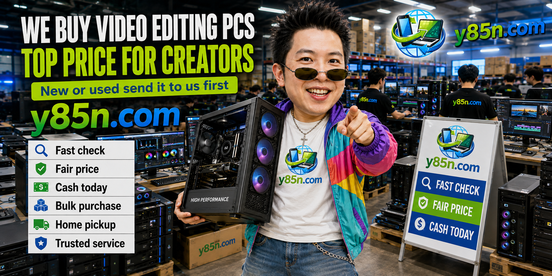 Y85N.com video editing PC buying workspace in Thailand