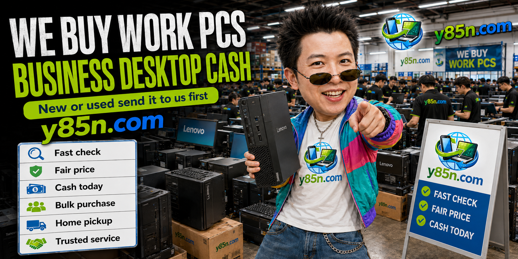 Y85N.com warehouse buying work PCs with international seller support