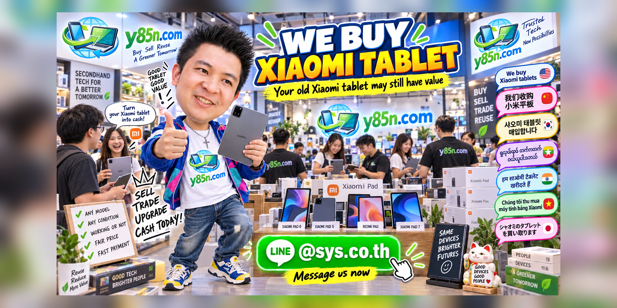 Busy Y85N.com warehouse buying Xiaomi tablets in Thailand