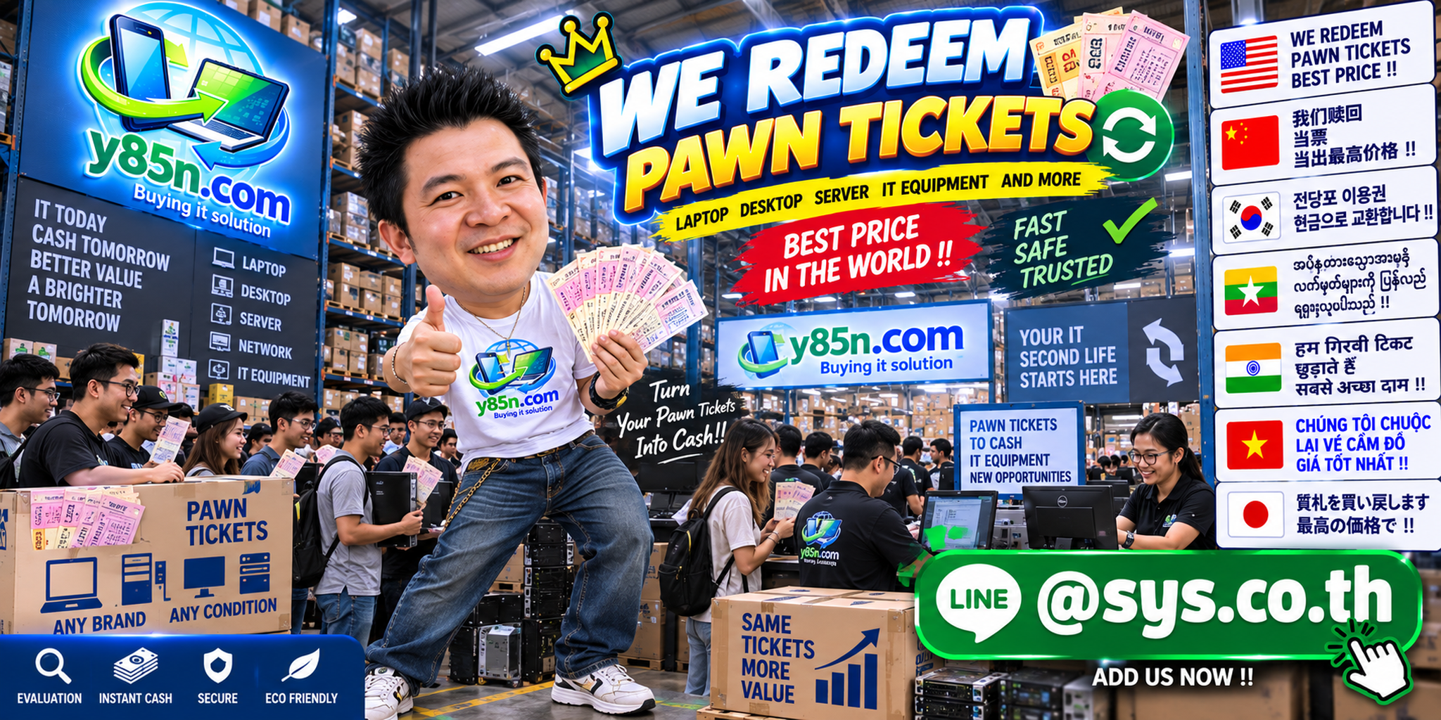 Y85N.com pawn ticket redemption service in Thailand