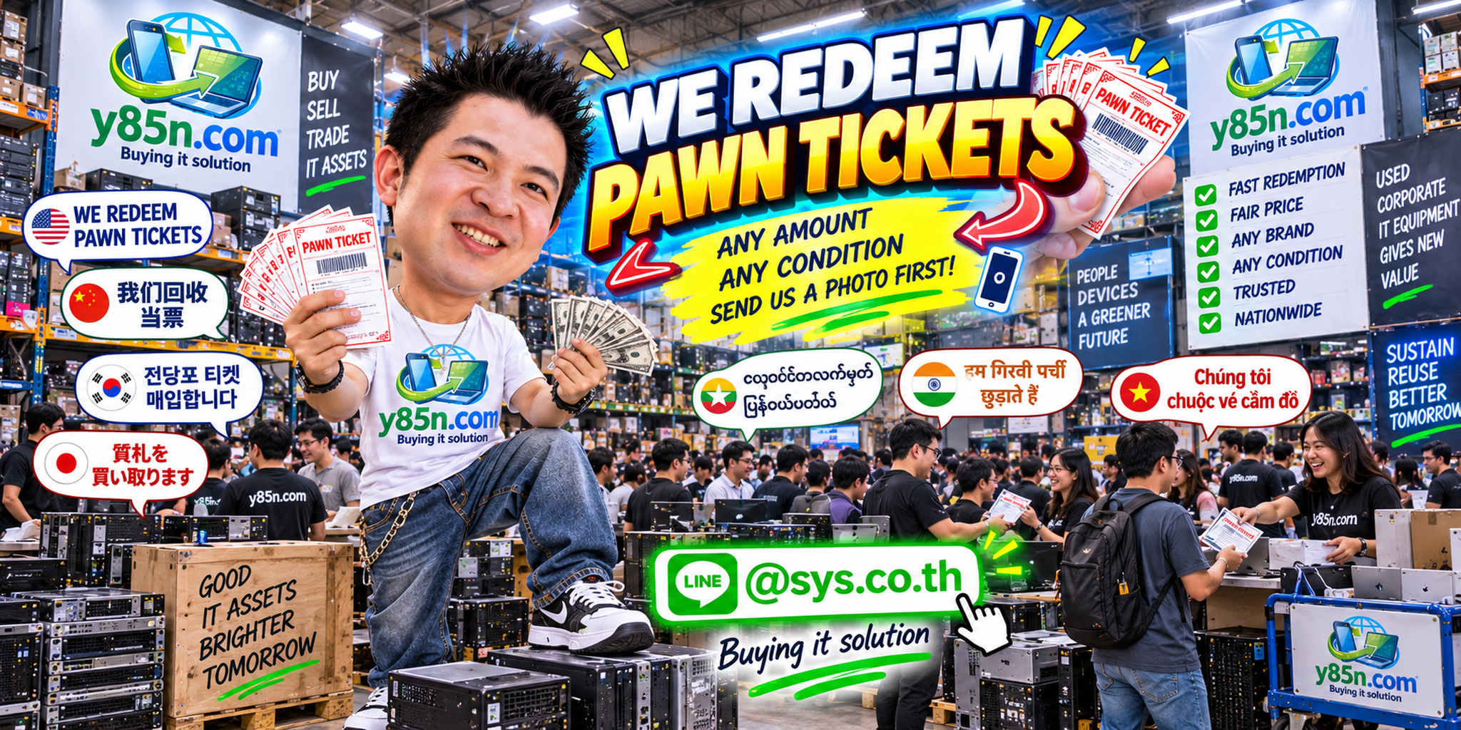 Y85N.com pawn ticket redemption and asset evaluation service